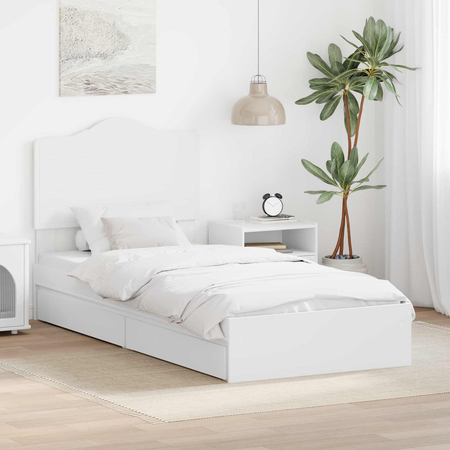 vidaXL Κρεβάτι Αποθήκης Λευκό 70 x 190 cm Επεξεργασμένο ξύλο