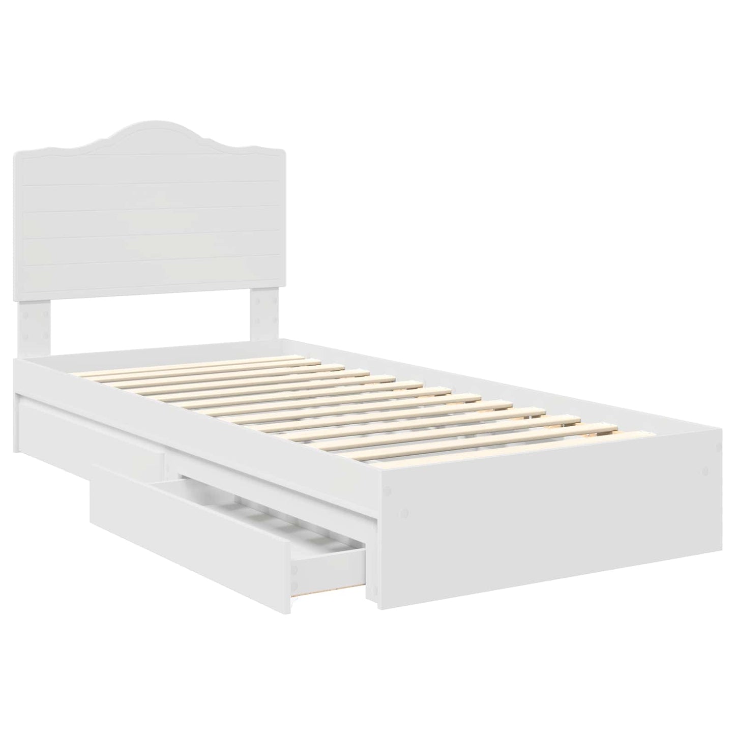 vidaXL Κρεβάτι Αποθήκης Λευκό 70 x 190 cm Επεξεργασμένο ξύλο