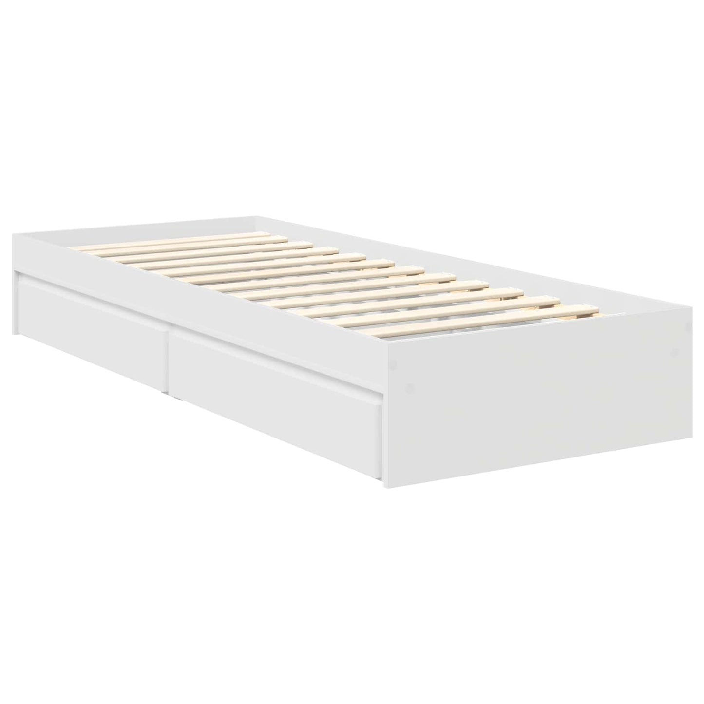 vidaXL Κρεβάτι Αποθήκης Λευκό 70 x 190 cm Επεξεργασμένο ξύλο