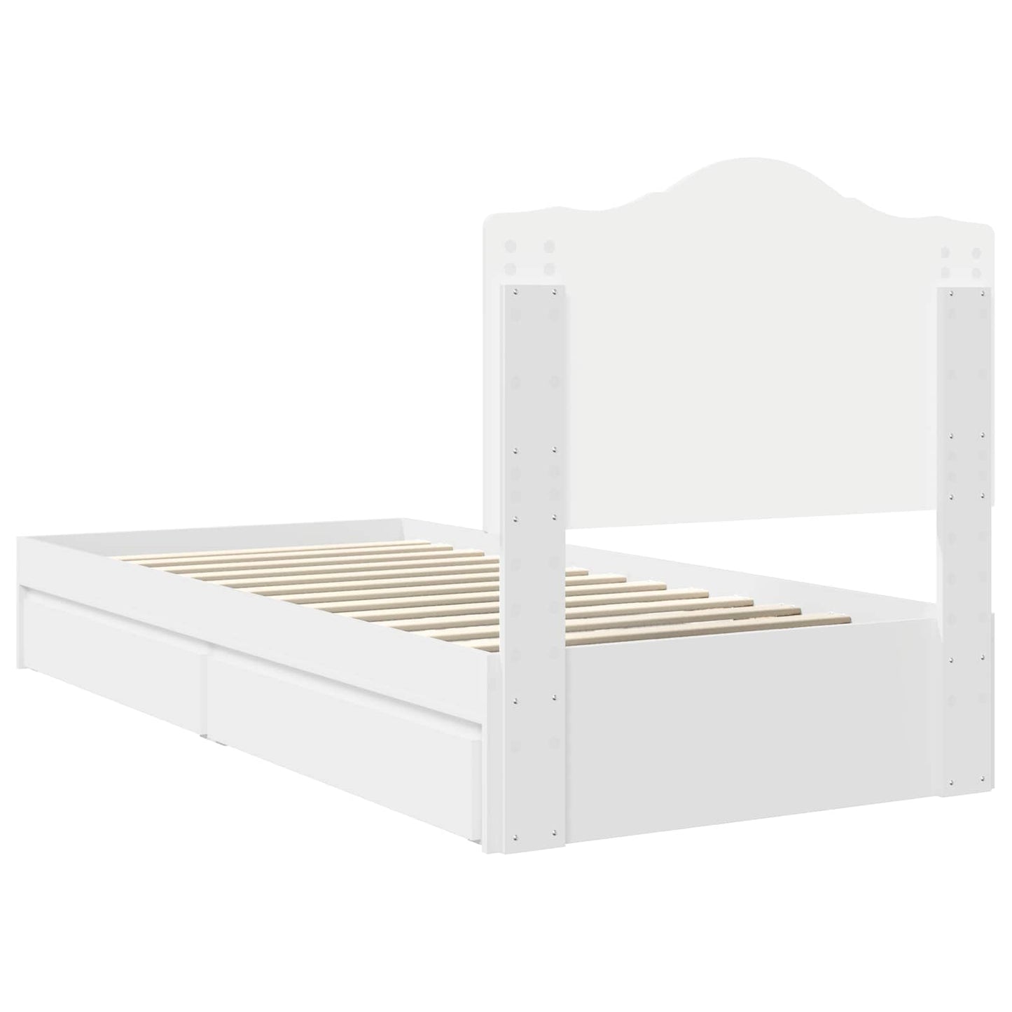 vidaXL Κρεβάτι Αποθήκης Λευκό 70 x 190 cm Επεξεργασμένο ξύλο
