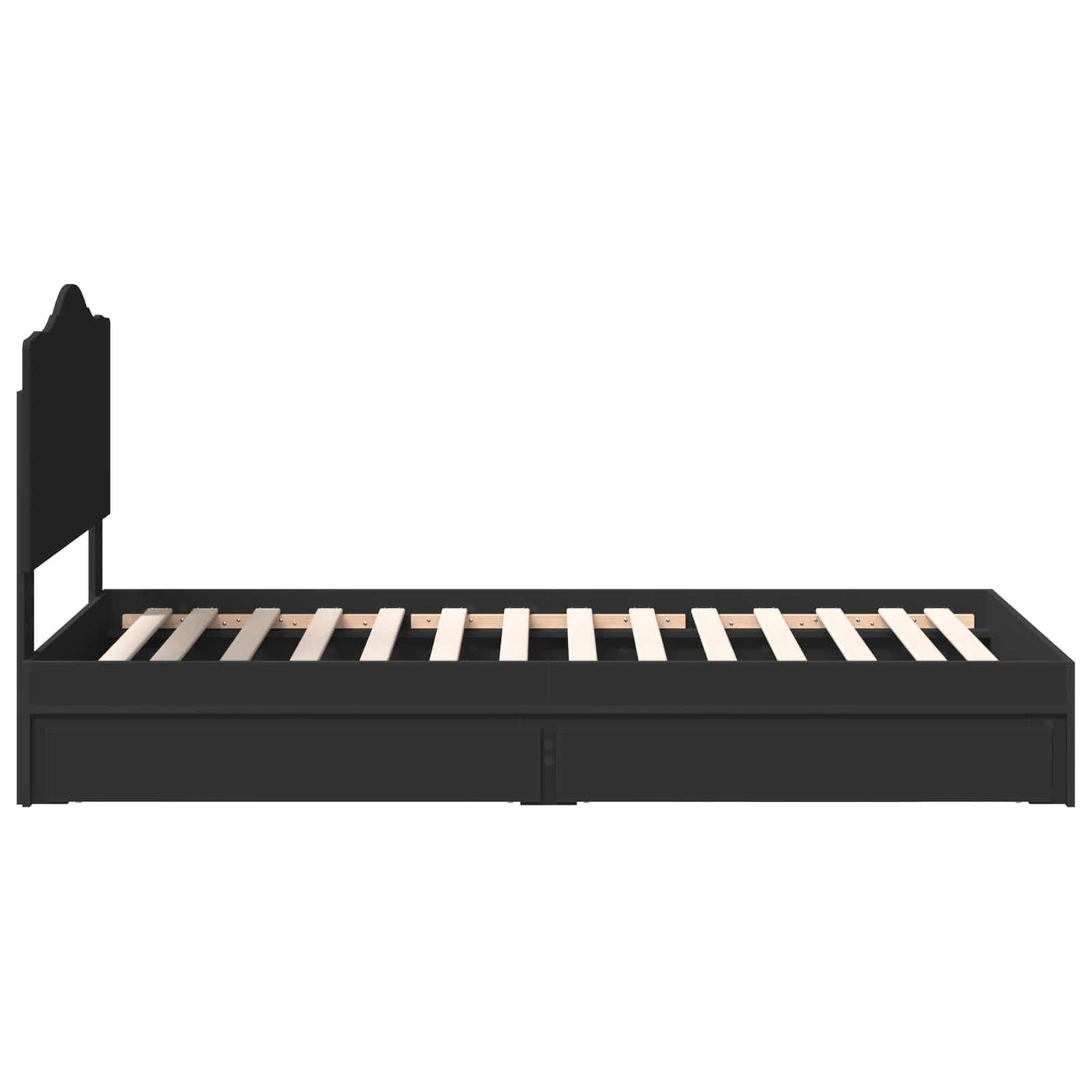 vidaXL Κρεβάτι Αποθήκης Μαύρο 70 x 190 cm Επεξεργασμένο ξύλο
