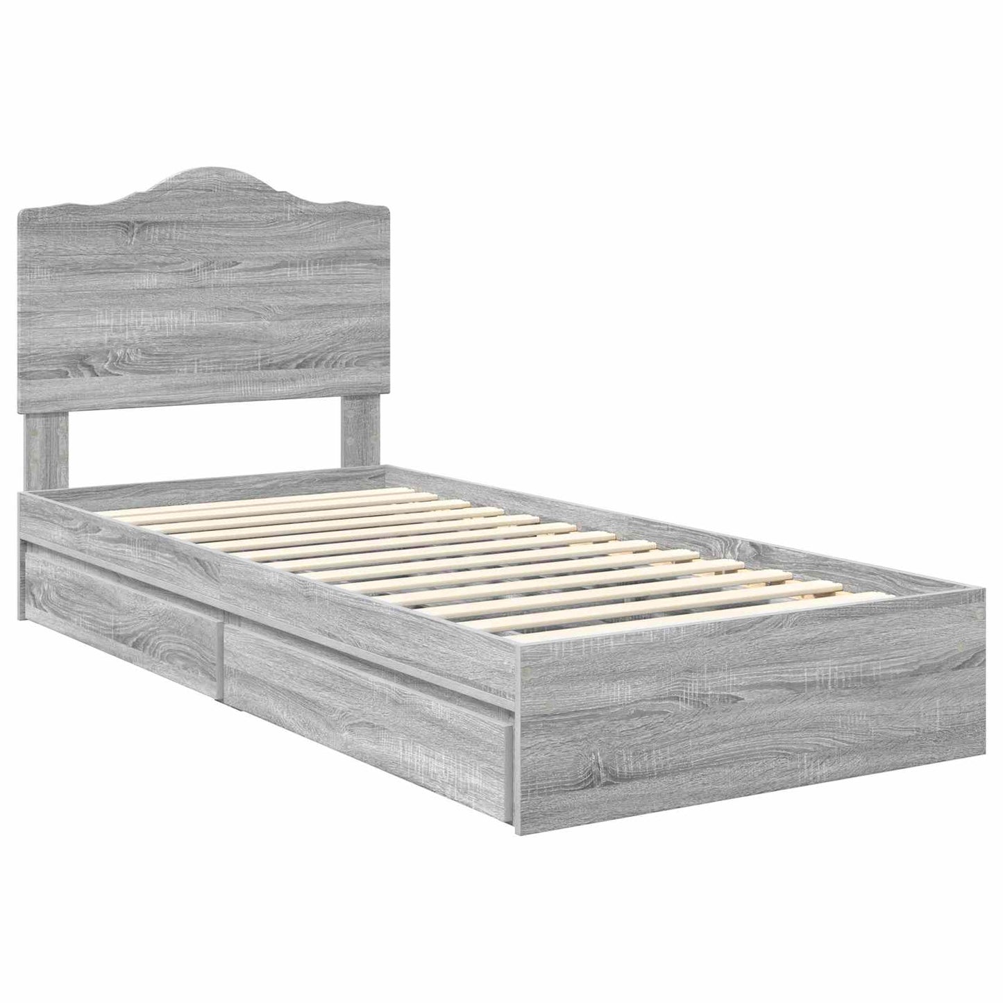vidaXL Κρεβάτι Αποθήκης Γκρίζο Σονομα 70 x 190 cm Επεξεργασμένο ξύλο