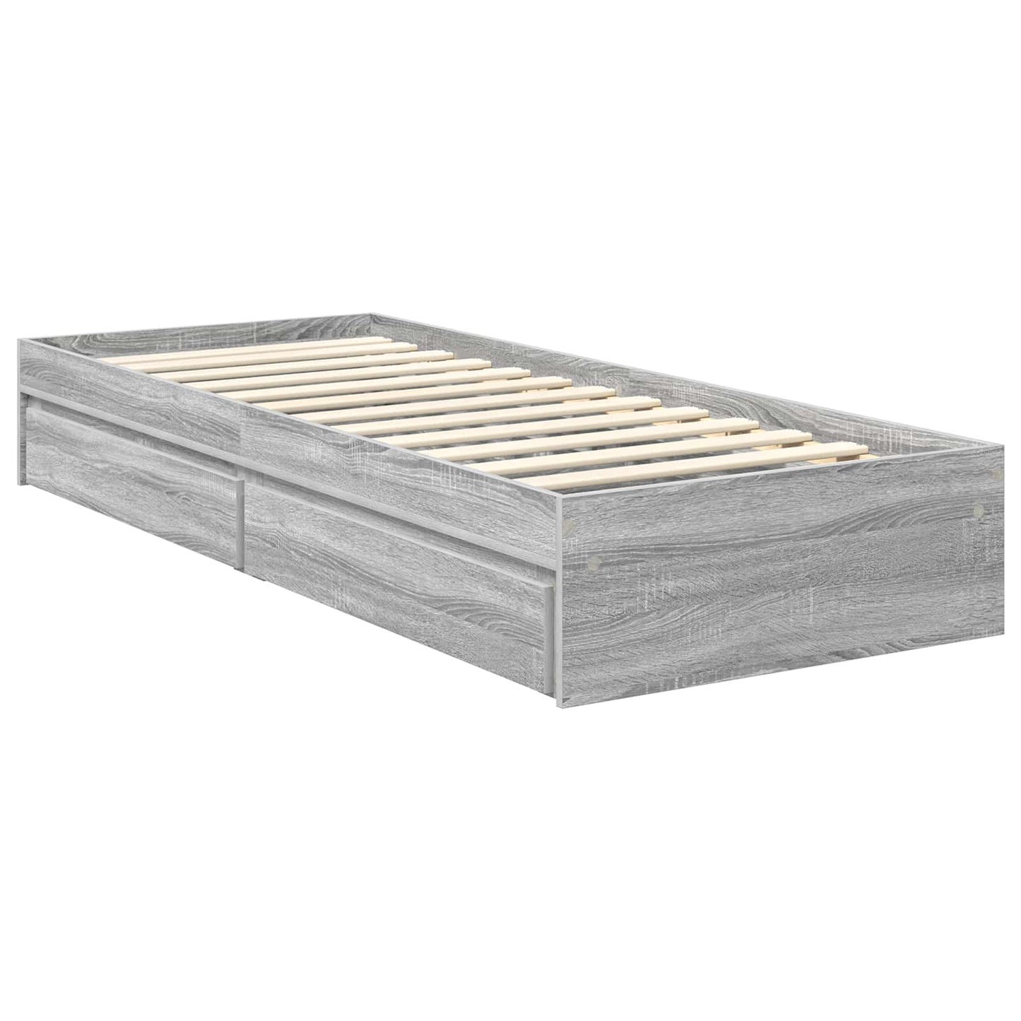 vidaXL Κρεβάτι Αποθήκης Γκρίζο Σονομα 70 x 190 cm Επεξεργασμένο ξύλο