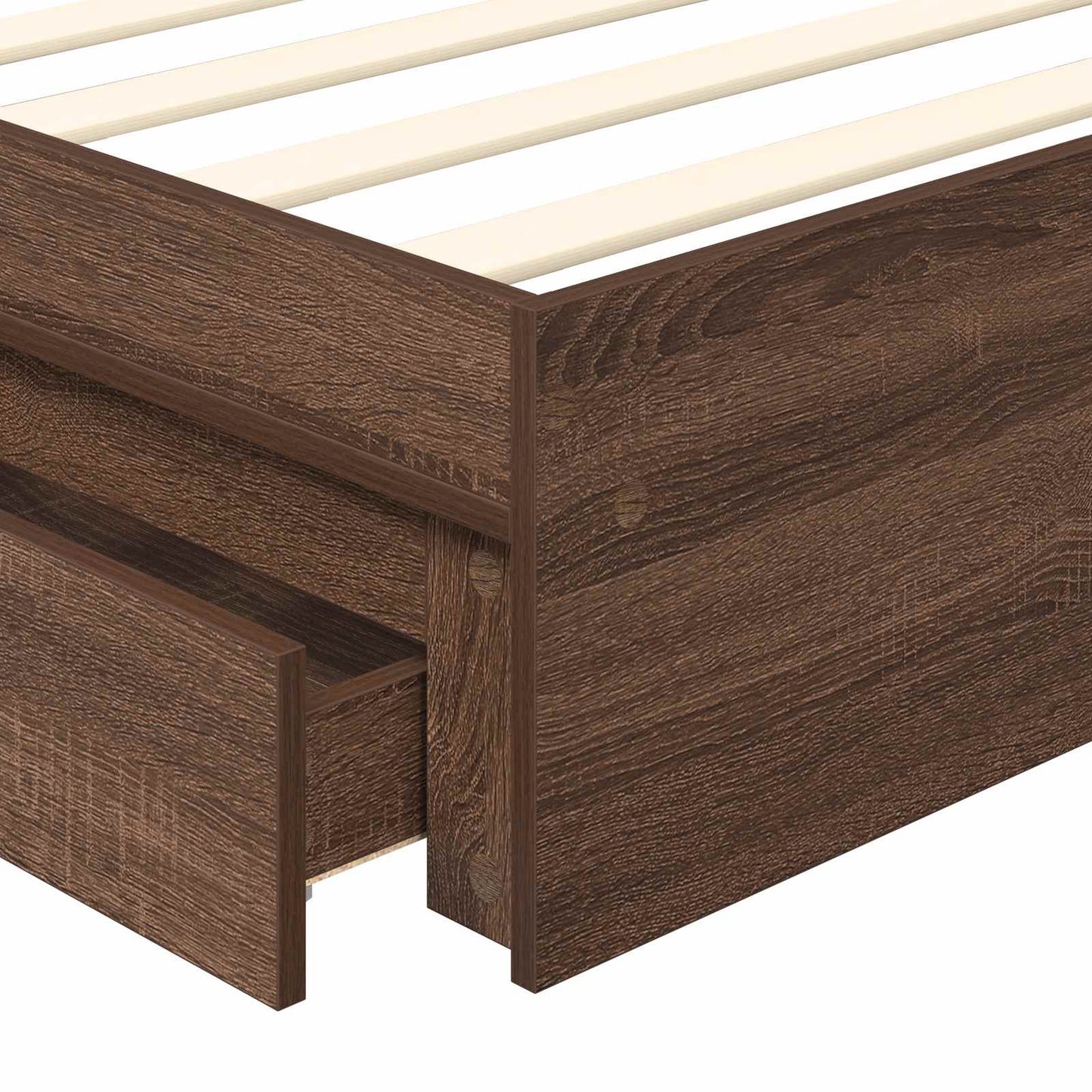 vidaXL Κρεβάτι Αποθήκης Καφέ δρυς 70 x 190 cm Επεξεργασμένο ξύλο