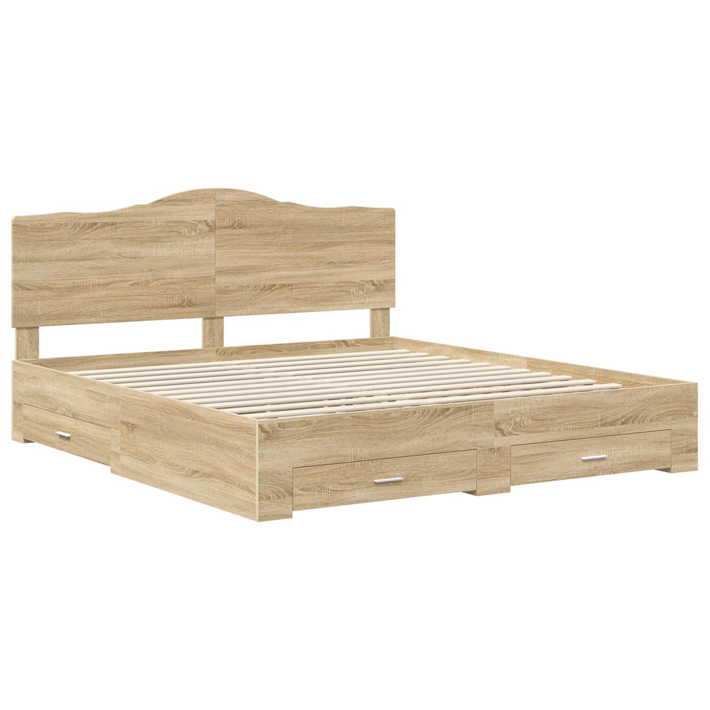vidaXL Σκελετός Κρεβατιού Δρύς Sonoma 200 x 200 cm Επεξεργασμένο ξύλο