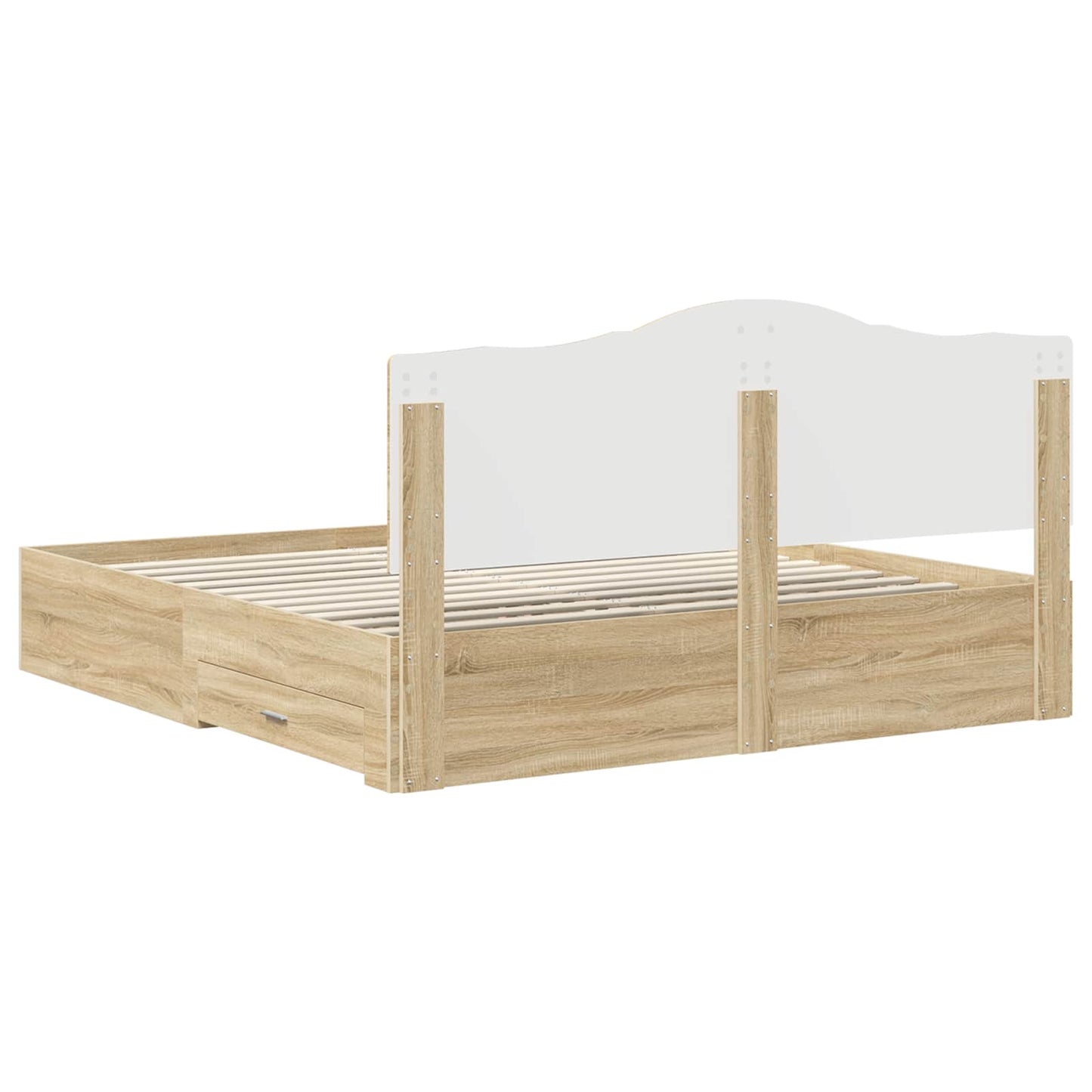 vidaXL Σκελετός Κρεβατιού Δρύς Sonoma 200 x 200 cm Επεξεργασμένο ξύλο