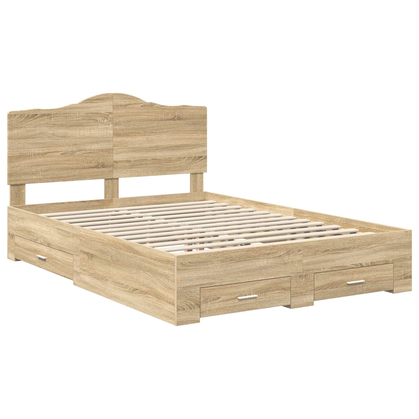 vidaXL Σκελετός Κρεβατιού Δρύς Sonoma 150 x 200 cm Επεξεργασμένο ξύλο