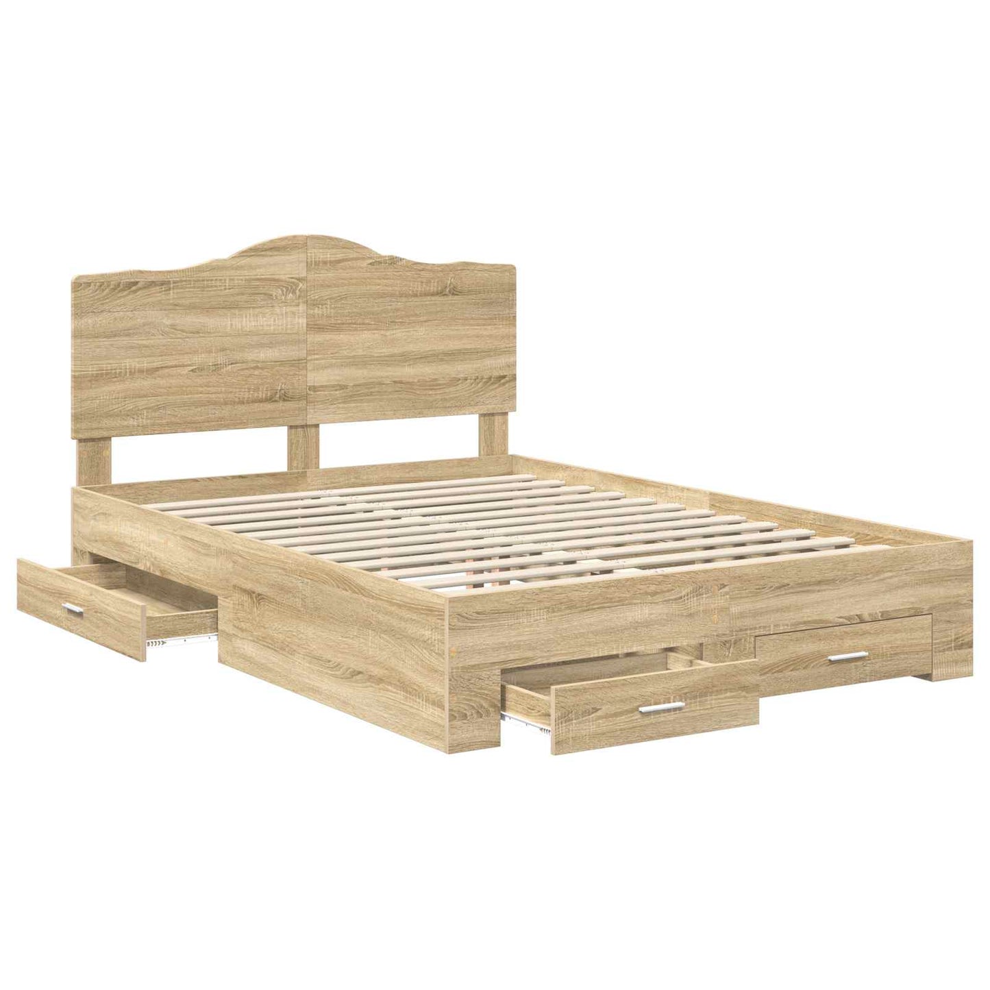 vidaXL Σκελετός Κρεβατιού Δρύς Sonoma 150 x 200 cm Επεξεργασμένο ξύλο