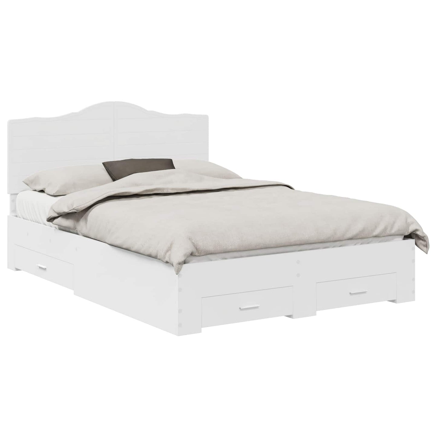 vidaXL Σκελετός Κρεβατιού Λευκό 140 x 190 cm Επεξεργασμένο ξύλο