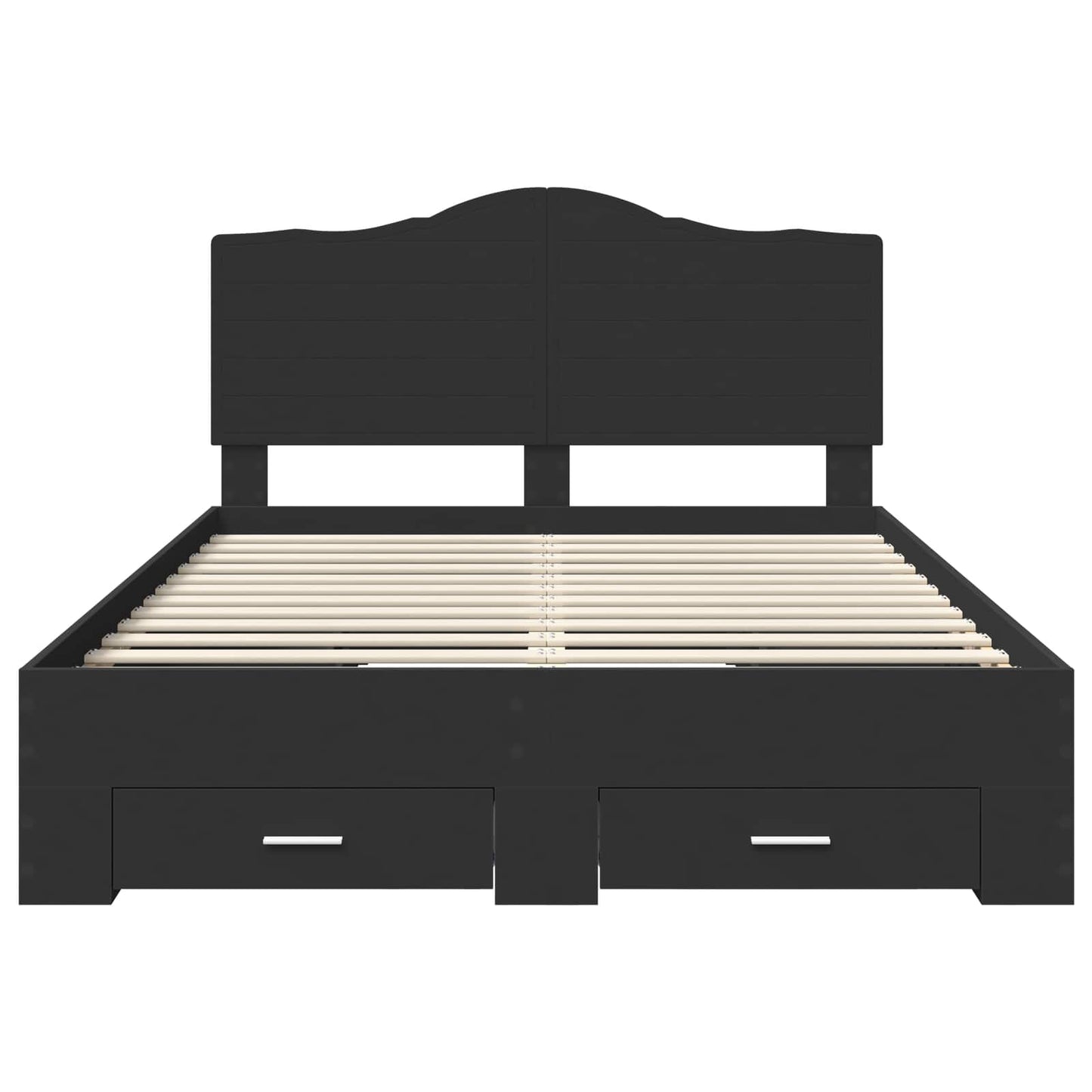 vidaXL Σκελετός Κρεβατιού Μαύρο 140 x 190 cm Επεξεργασμένο ξύλο