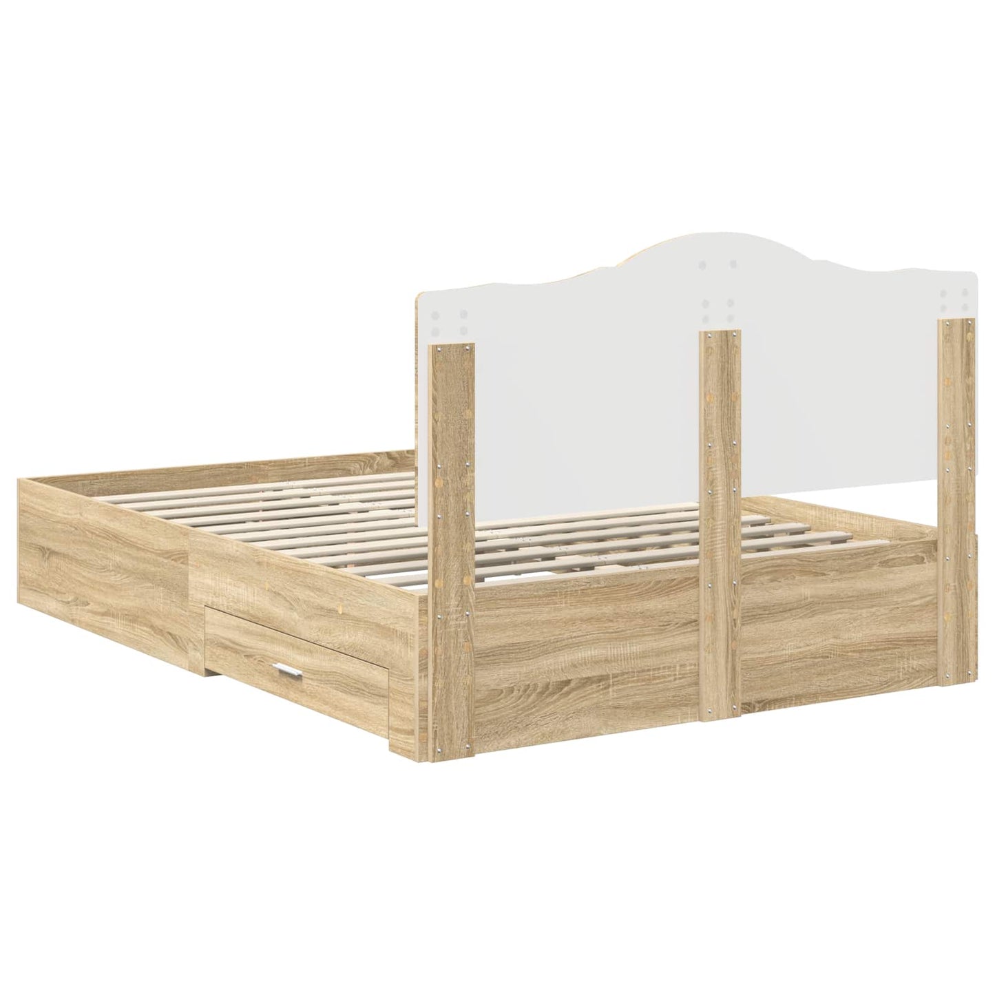 vidaXL Σκελετός Κρεβατιού Δρύς Sonoma 140 x 190 cm Επεξεργασμένο ξύλο