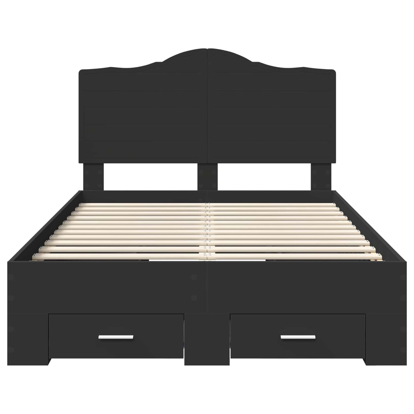 vidaXL Σκελετός Κρεβατιού Μαύρο 135 x 190 cm Επεξεργασμένο ξύλο