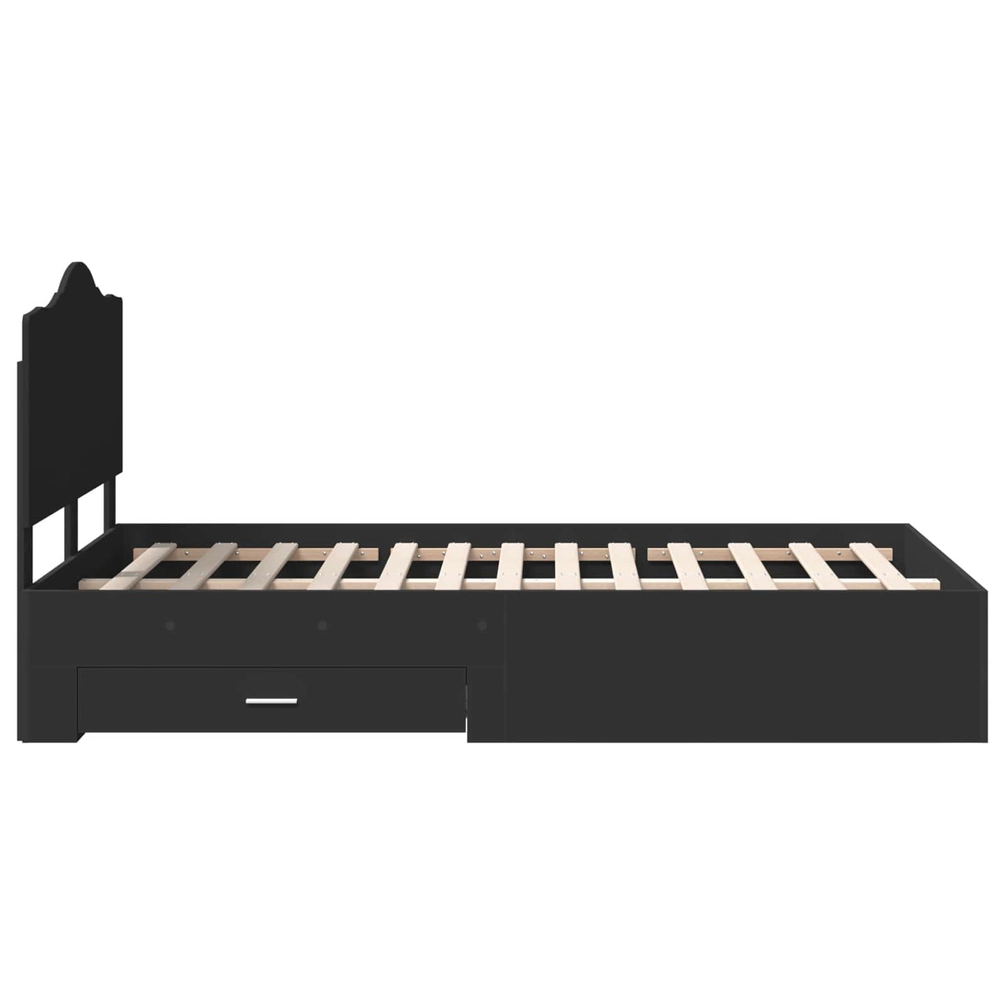 vidaXL Σκελετός Κρεβατιού Μαύρο 135 x 190 cm Επεξεργασμένο ξύλο