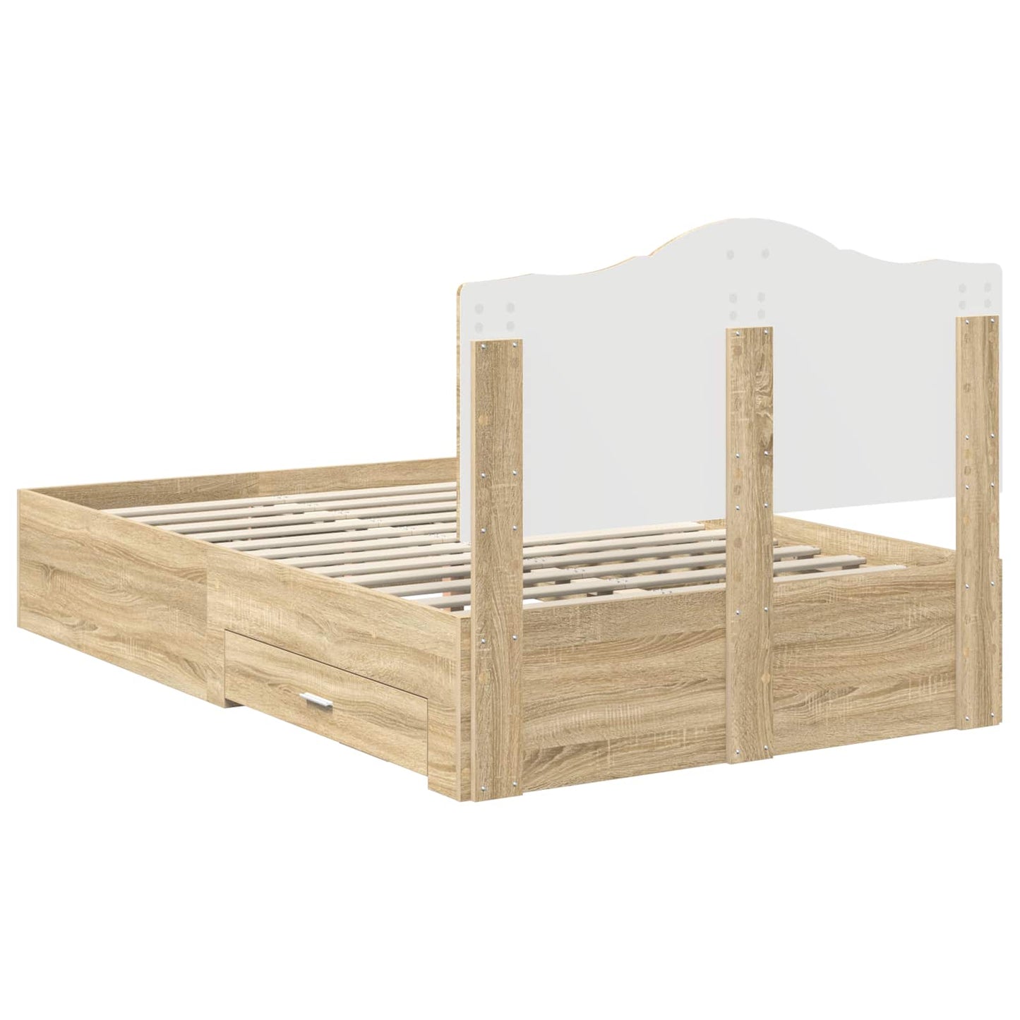 vidaXL Σκελετός Κρεβατιού Δρύς Sonoma 135 x 190 cm Επεξεργασμένο ξύλο
