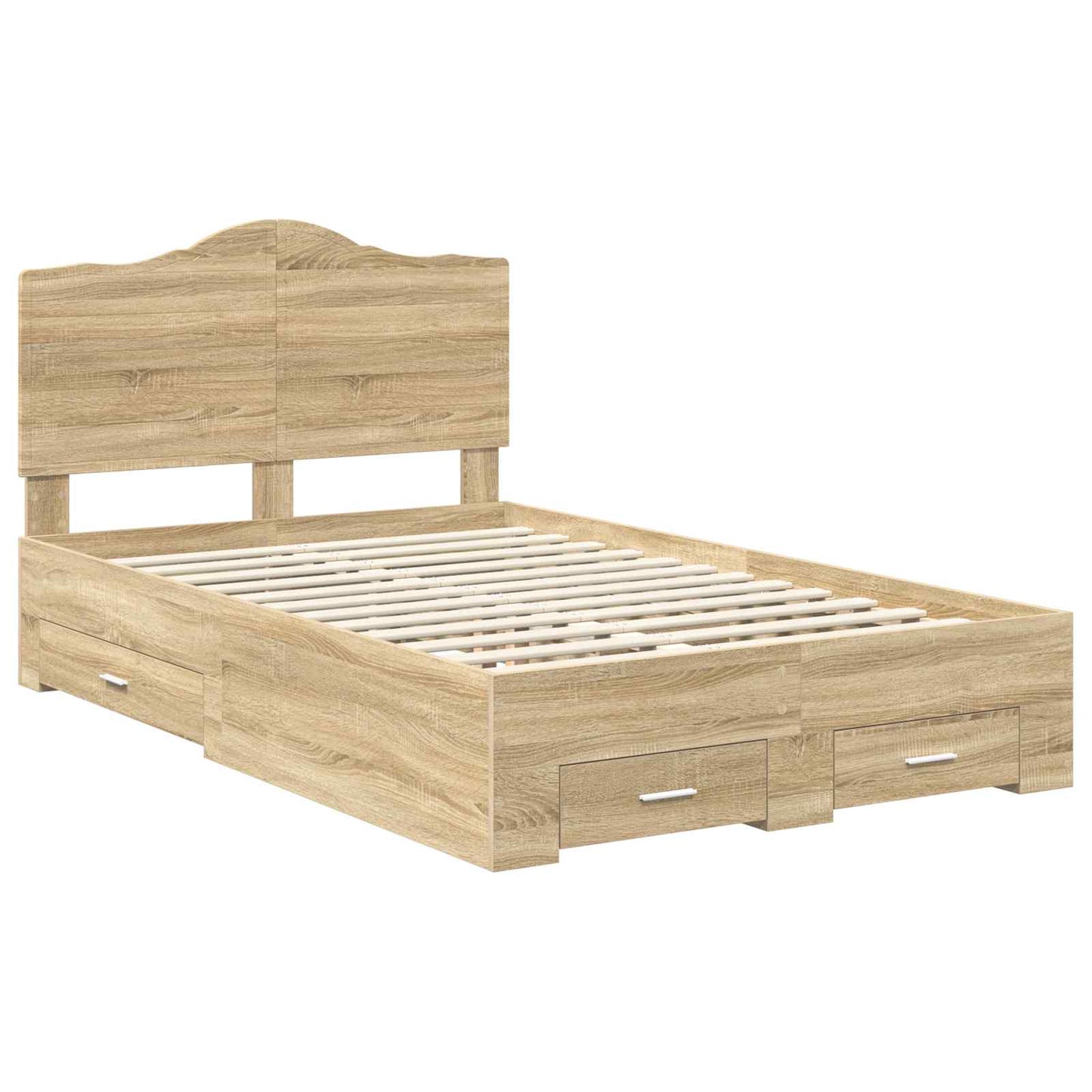 vidaXL Σκελετός Κρεβατιού Δρύς Sonoma 120 x 200 cm Επεξεργασμένο ξύλο