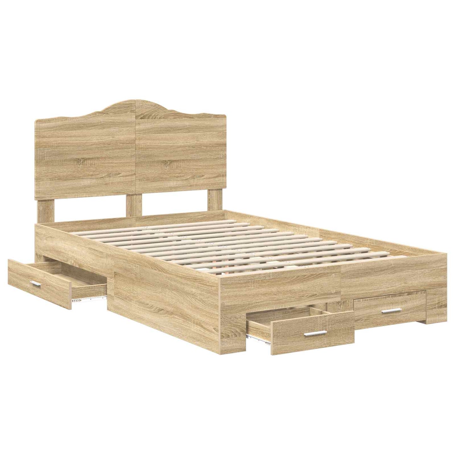 vidaXL Σκελετός Κρεβατιού Δρύς Sonoma 120 x 200 cm Επεξεργασμένο ξύλο
