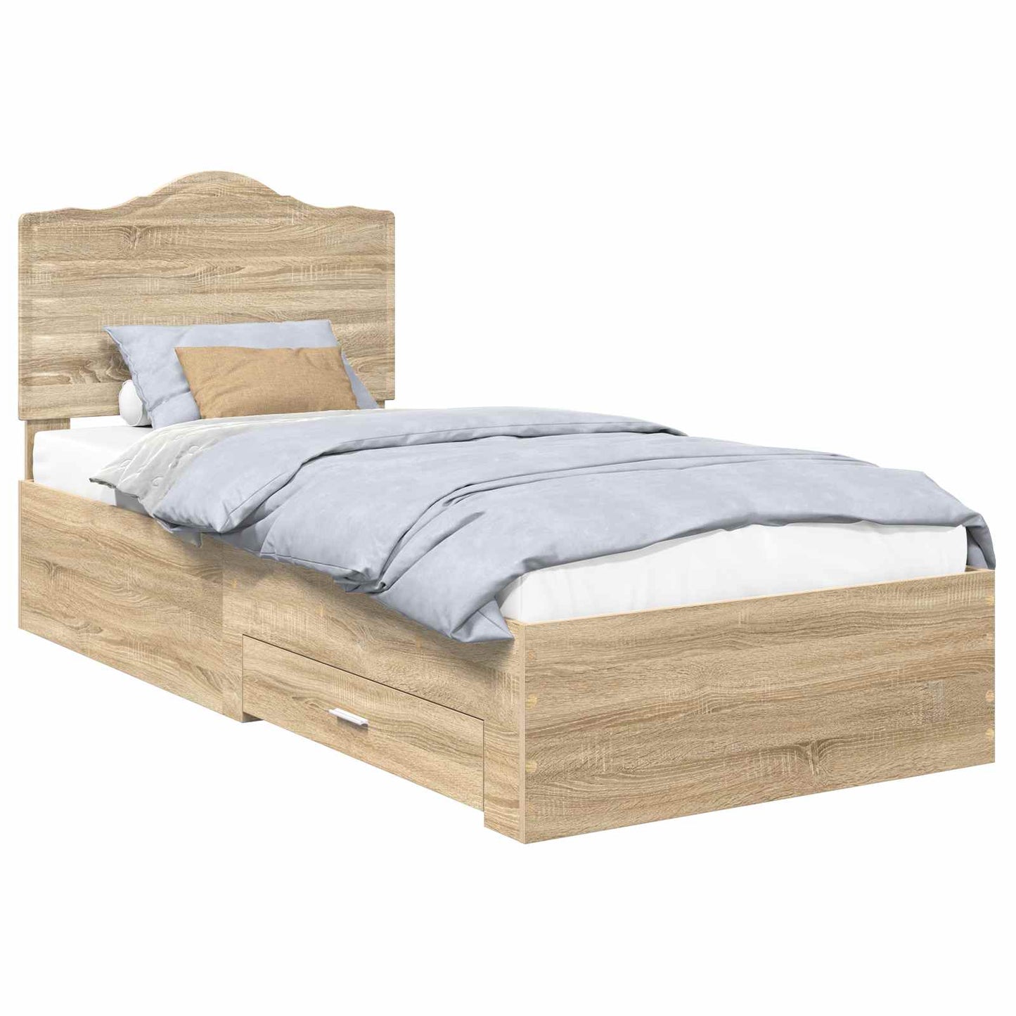 vidaXL Σκελετός Κρεβατιού Δρύς Sonoma 100 x 200 cm Επεξεργασμένο ξύλο
