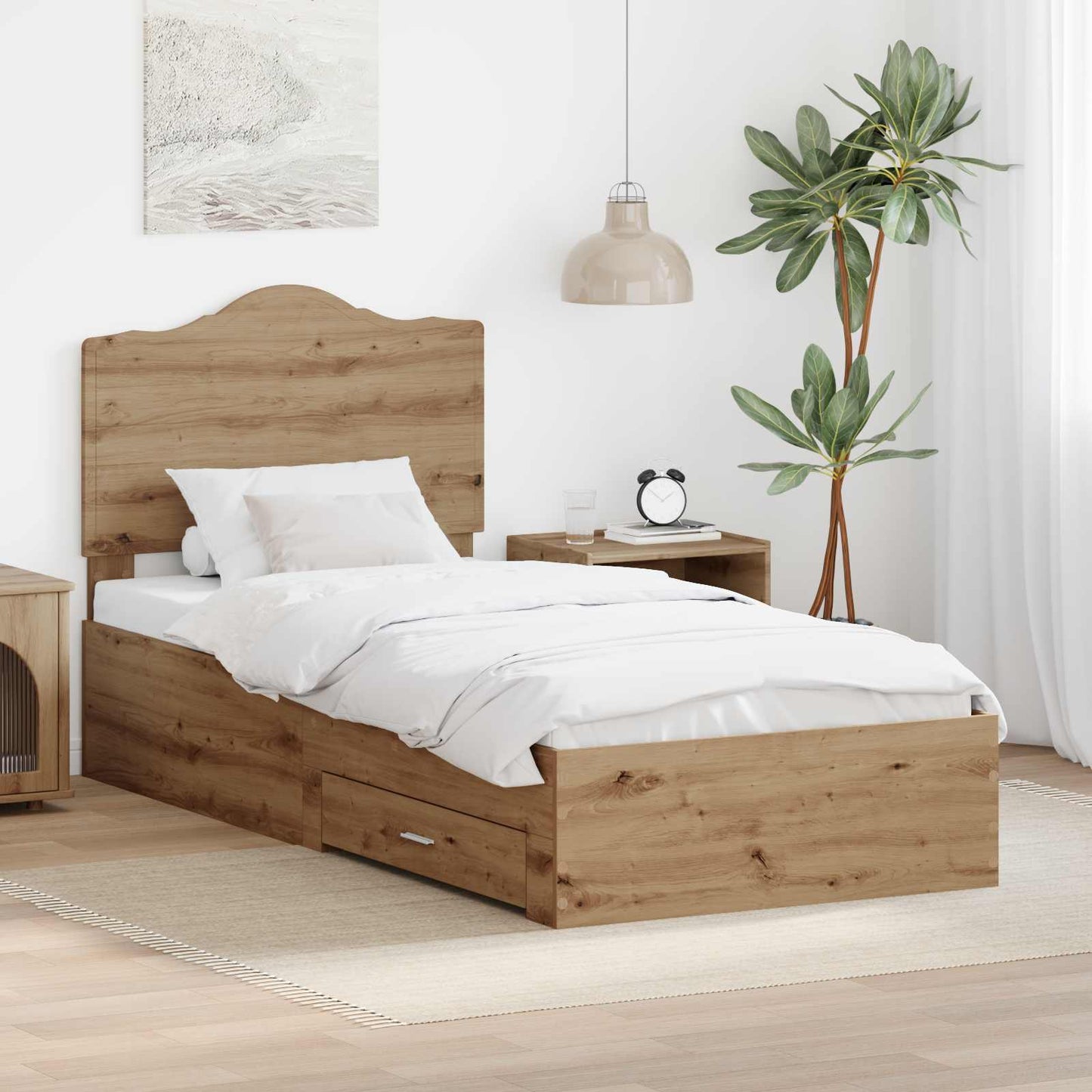 vidaXL Σκελετός Κρεβατιού Artisan Oak 100 x 200 cm Επεξεργασμένο ξύλο