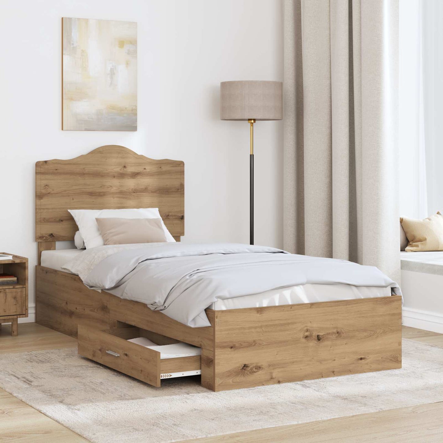 vidaXL Σκελετός Κρεβατιού Artisan Oak 100 x 200 cm Επεξεργασμένο ξύλο