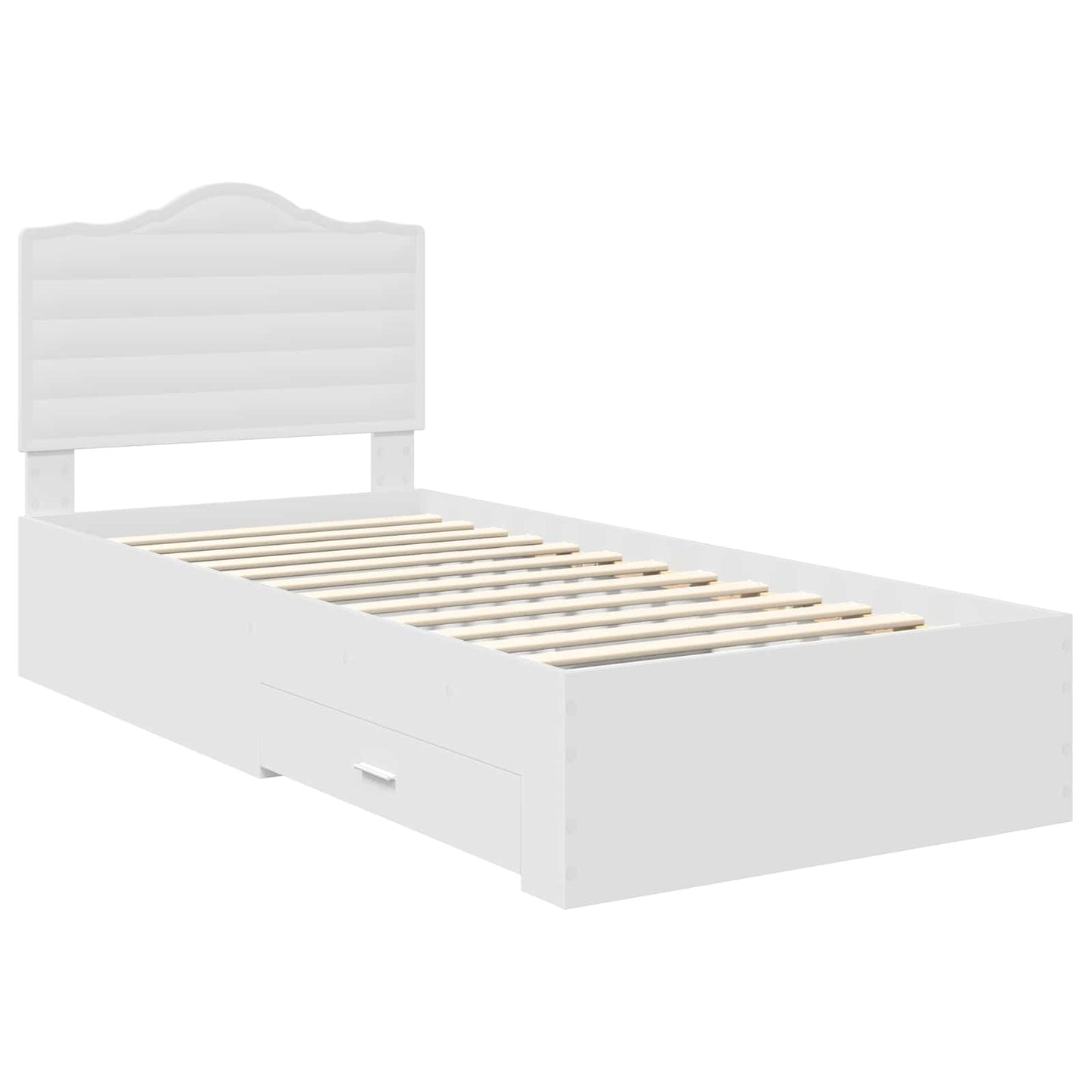 vidaXL Σκελετός Κρεβατιού Λευκό 90 x 190 cm Επεξεργασμένο ξύλο