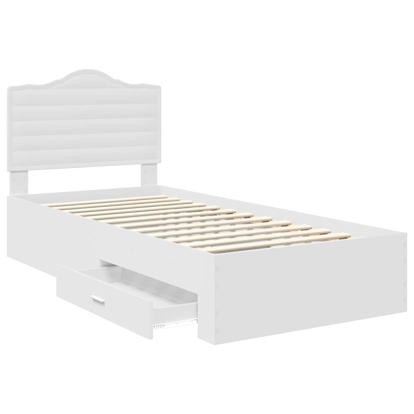 vidaXL Σκελετός Κρεβατιού Λευκό 90 x 190 cm Επεξεργασμένο ξύλο