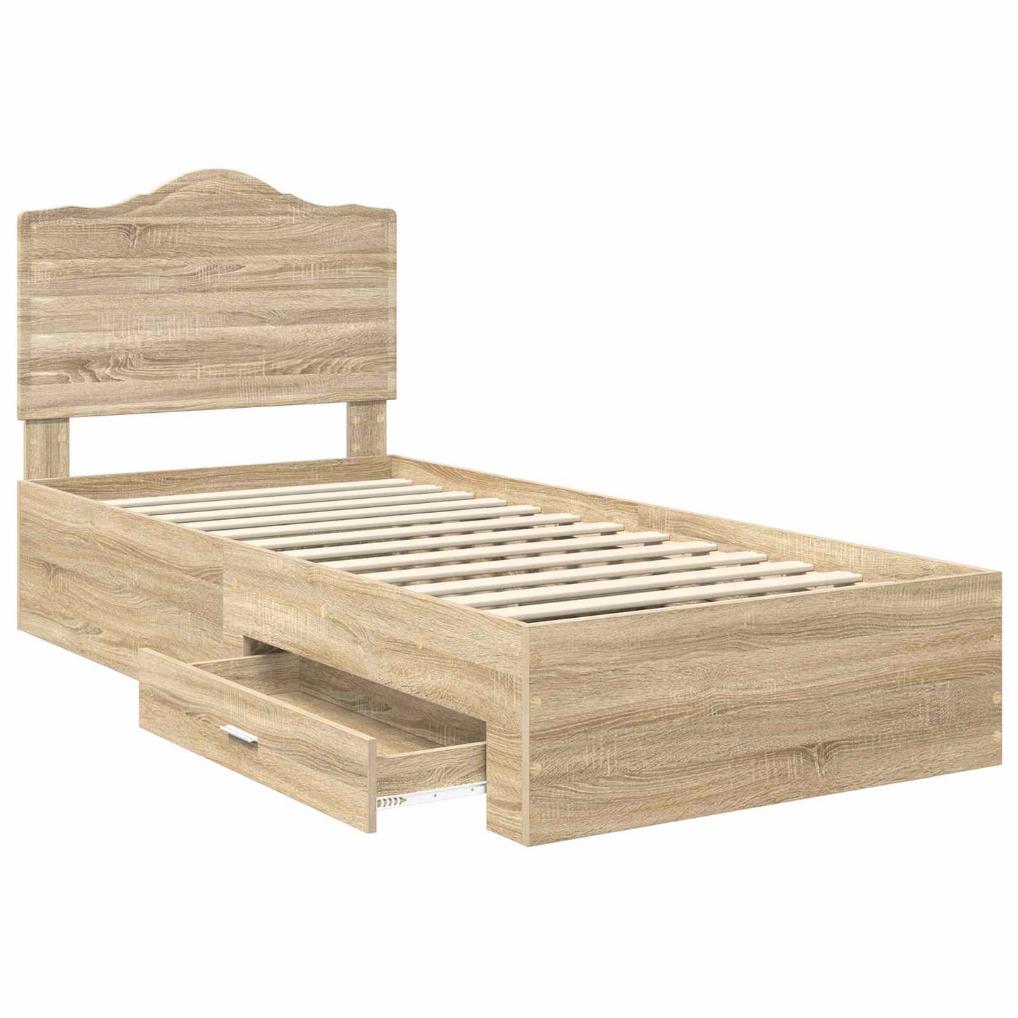 vidaXL Σκελετός Κρεβατιού Δρύς Sonoma 90 x 190 cm Επεξεργασμένο ξύλο