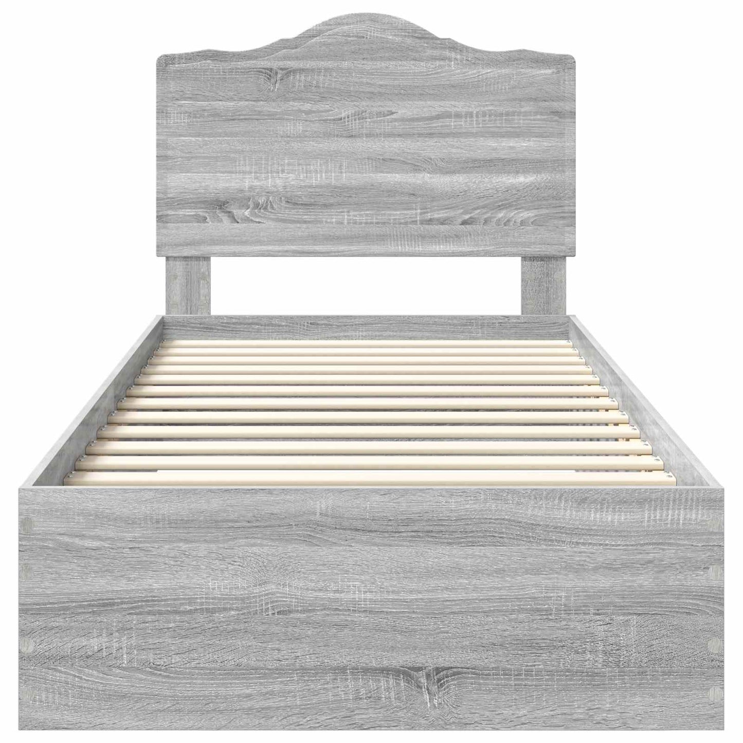 vidaXL Σκελετός Κρεβατιού Γκρίζο Σονομα 90 x 190 cm Επεξεργασμένο ξύλο