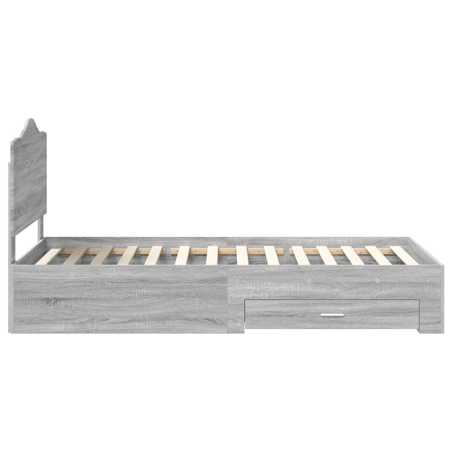 vidaXL Σκελετός Κρεβατιού Γκρίζο Σονομα 90 x 190 cm Επεξεργασμένο ξύλο