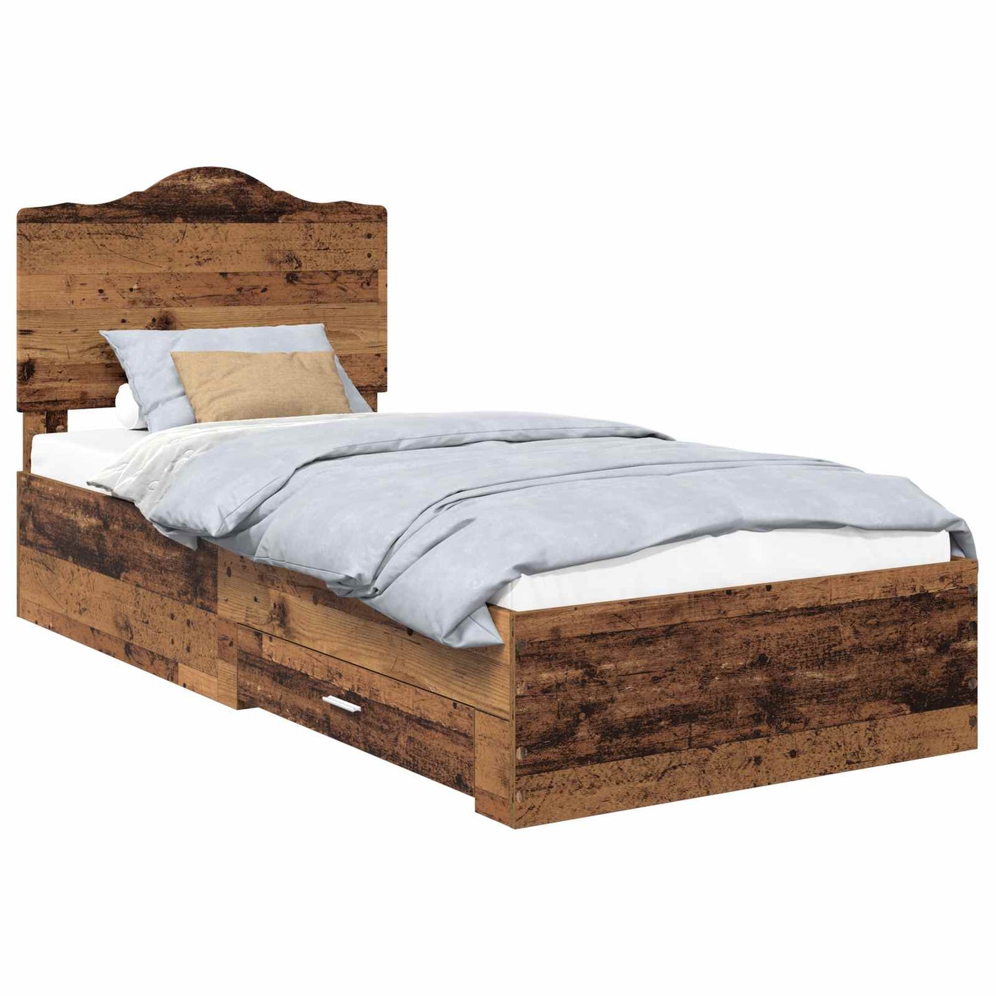 vidaXL Σκελετός Κρεβατιού Παλιό ξύλο 90 x 190 cm Επεξεργασμένο ξύλο