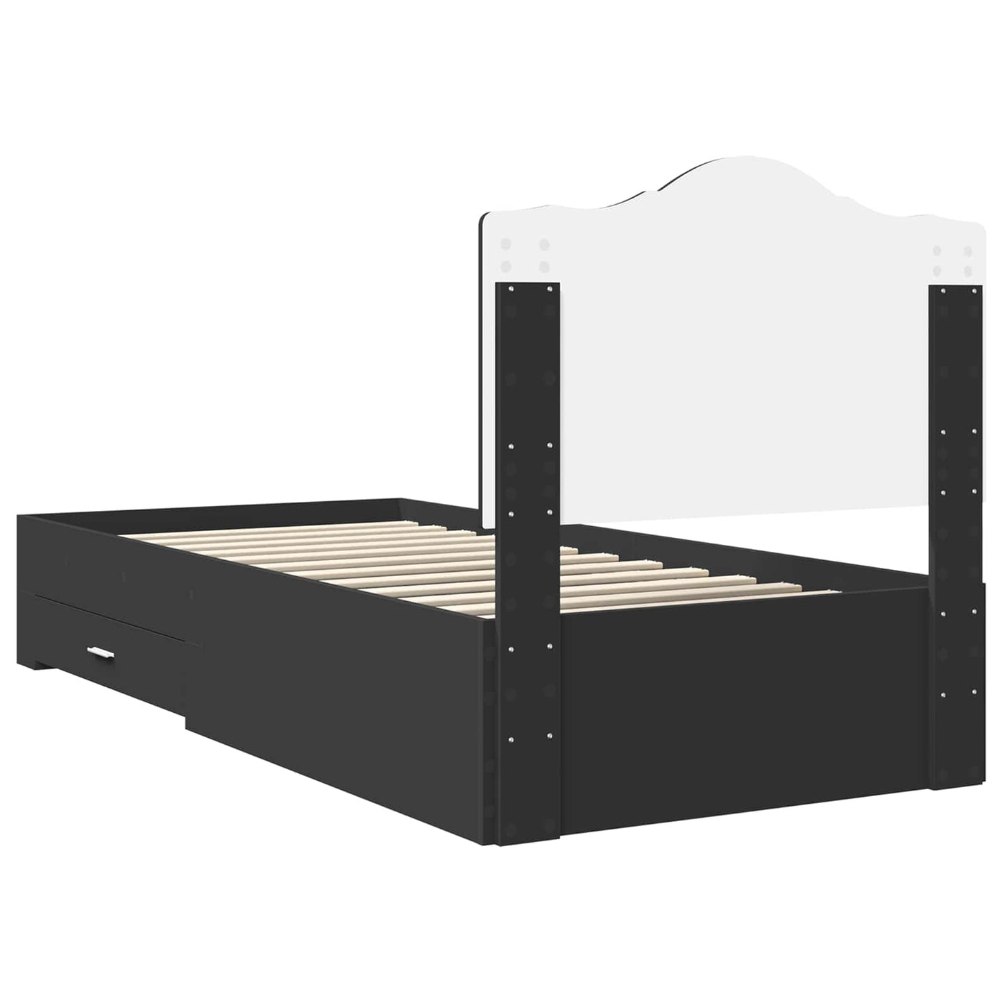 vidaXL Σκελετός Κρεβατιού Μαύρο 70 x 190 cm Επεξεργασμένο ξύλο