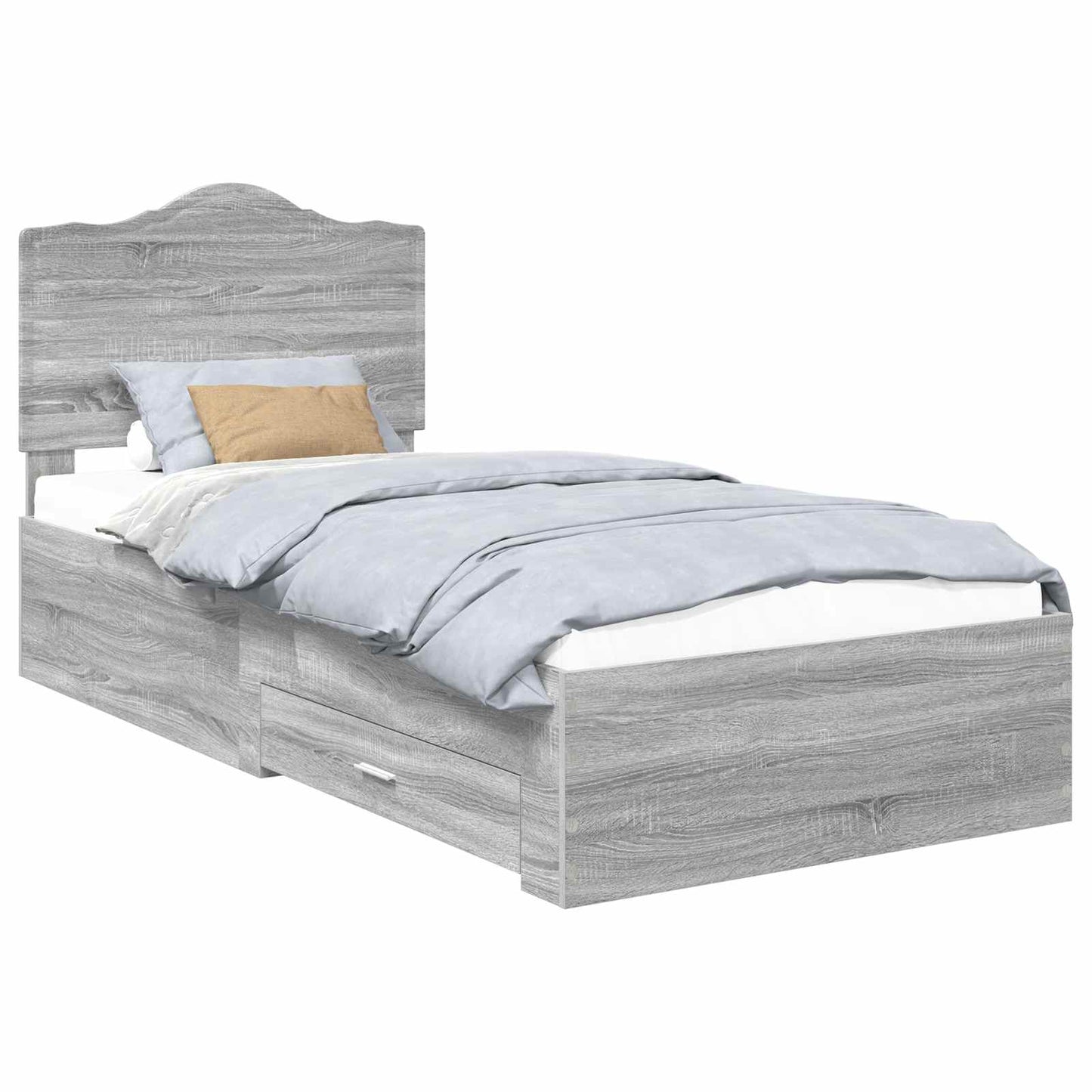 vidaXL Σκελετός Κρεβατιού Γκρίζο Σονομα 75 x 190 cm Επεξεργασμένο ξύλο