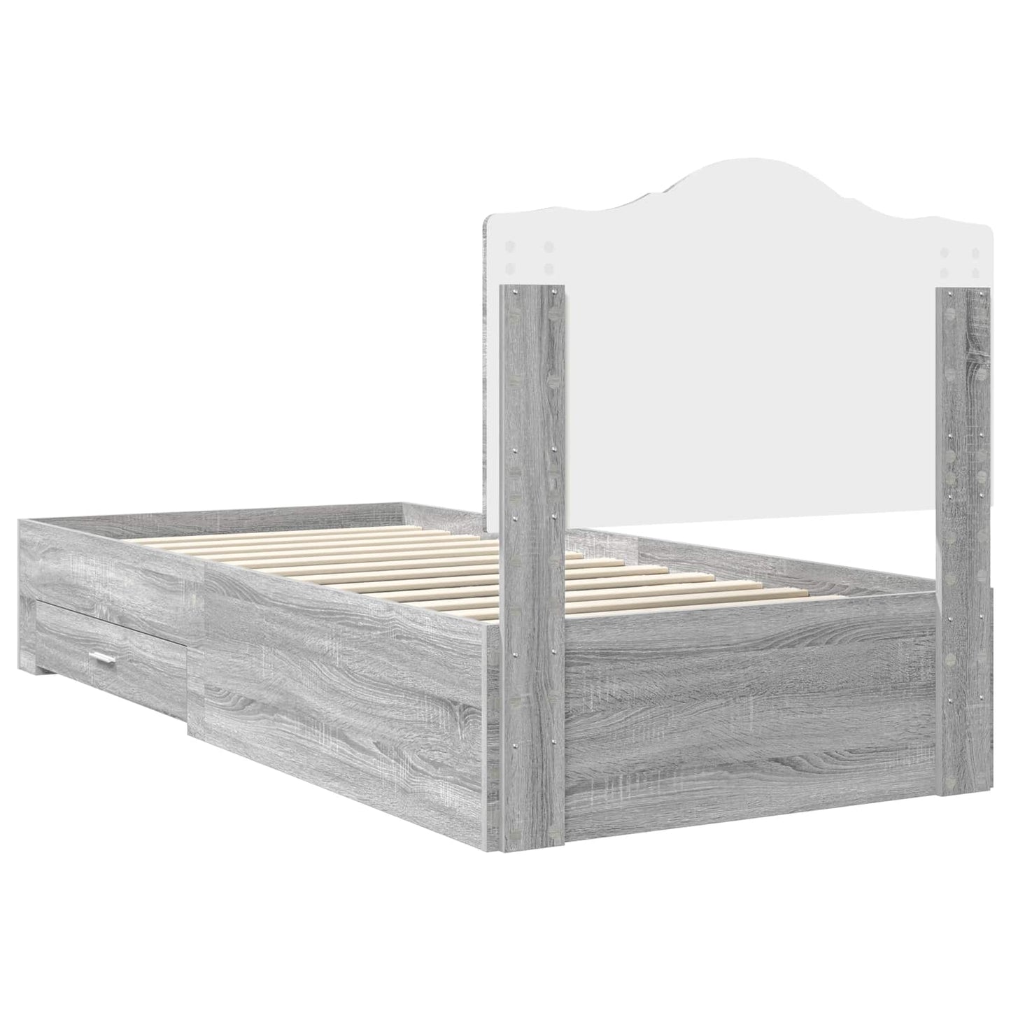 vidaXL Σκελετός Κρεβατιού Γκρίζο Σονομα 75 x 190 cm Επεξεργασμένο ξύλο