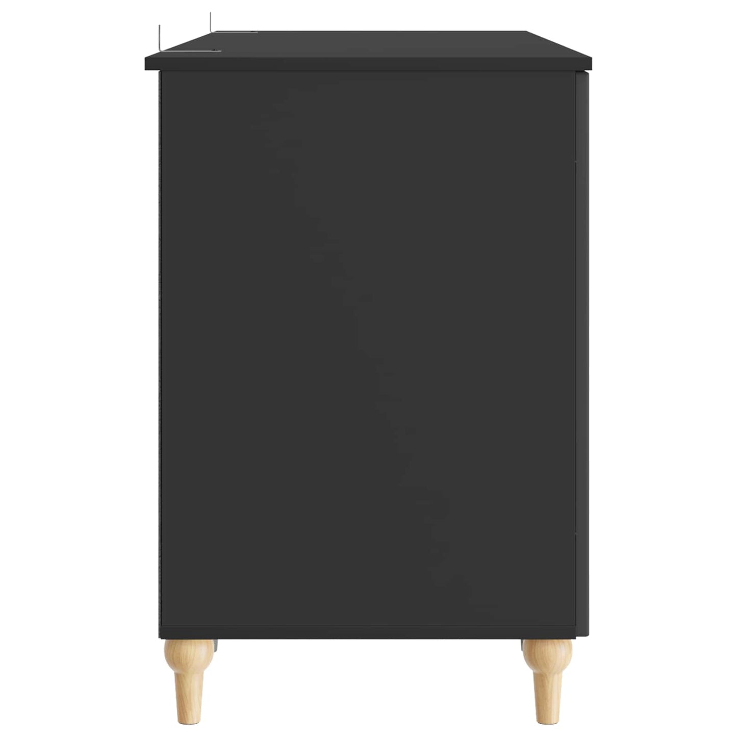vidaXL Γραφείο με ράφι Μαύρο 142,5 x 50 x 75 εκ. Επεξεργασμένο Ξύλο