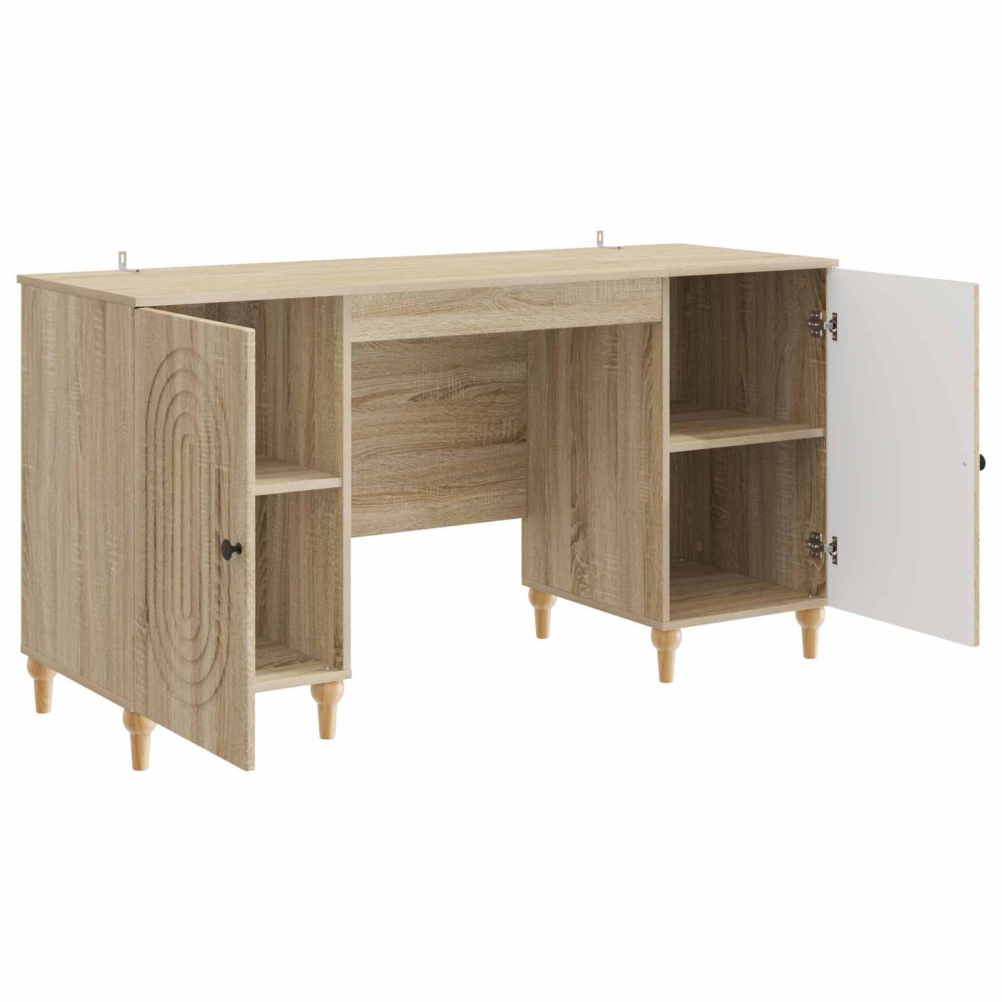 vidaXL Γραφείο με ράφι Sonoma 142,5 x 50 x 75 εκ. Επεξεργασμένο Ξύλο