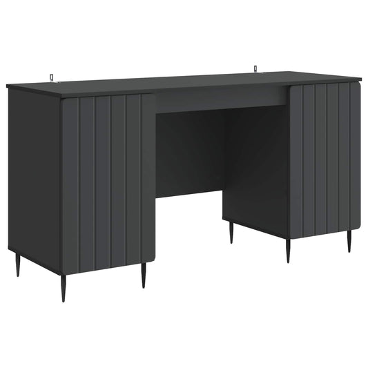 vidaXL Γραφείο με ράφι Μαύρο 142,5 x 50 x 75 εκ. Επεξεργασμένο Ξύλο