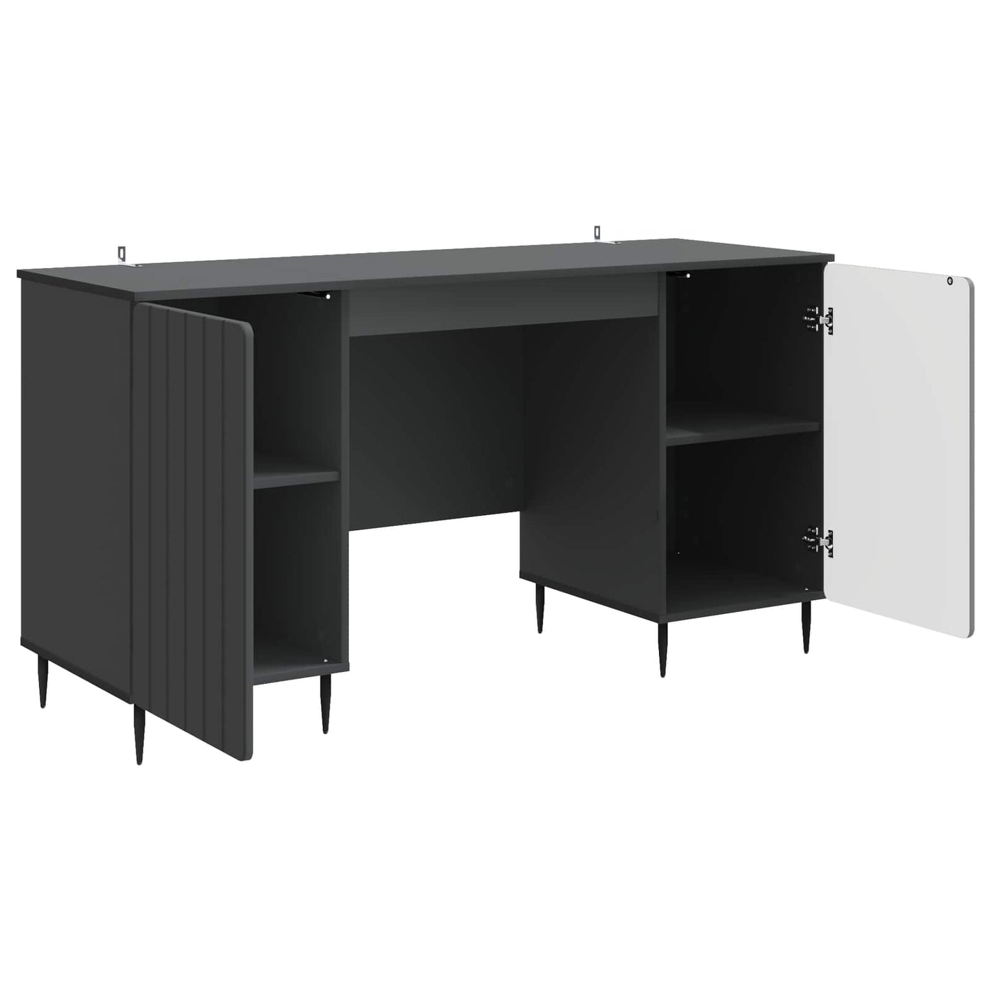 vidaXL Γραφείο με ράφι Μαύρο 142,5 x 50 x 75 εκ. Επεξεργασμένο Ξύλο
