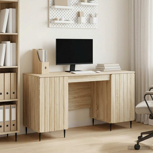 vidaXL Γραφείο Sonoma Δρυς 142,5 x 50 x 75 εκ. Επεξεργασμένο Ξύλο