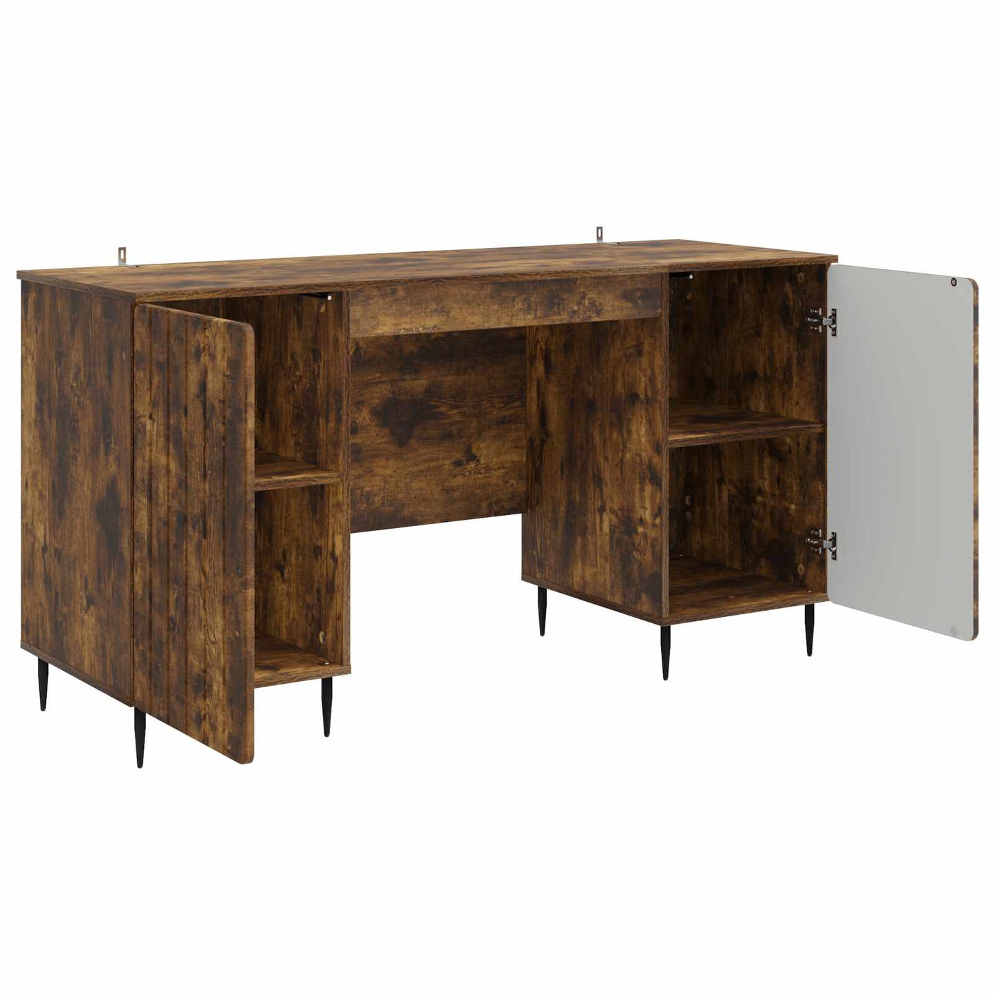 vidaXL Γραφείο με ράφι Καπνισμένο Ξύλο Δρυός 142,5 x 50 x 75 εκ.