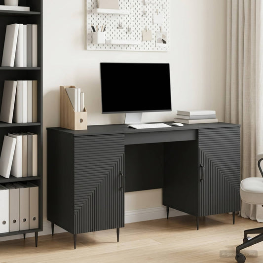 vidaXL Γραφείο Μαύρο 142,5 x 50 x 75 εκ. Επεξεργασμένο Ξύλο