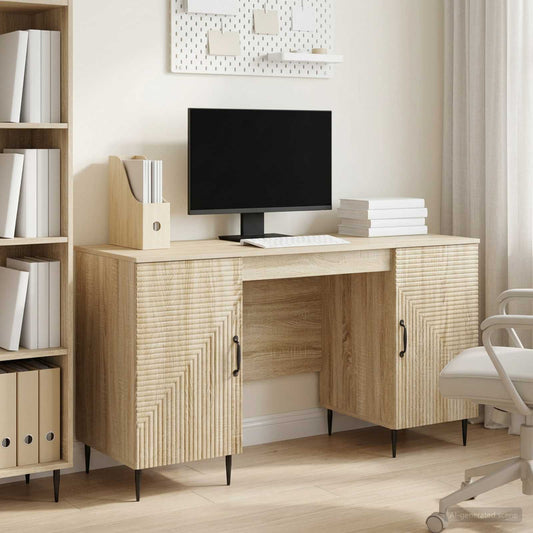 vidaXL Γραφείο Sonoma Δρυς 142,5 x 50 x 75 εκ. Επεξεργασμένο Ξύλο