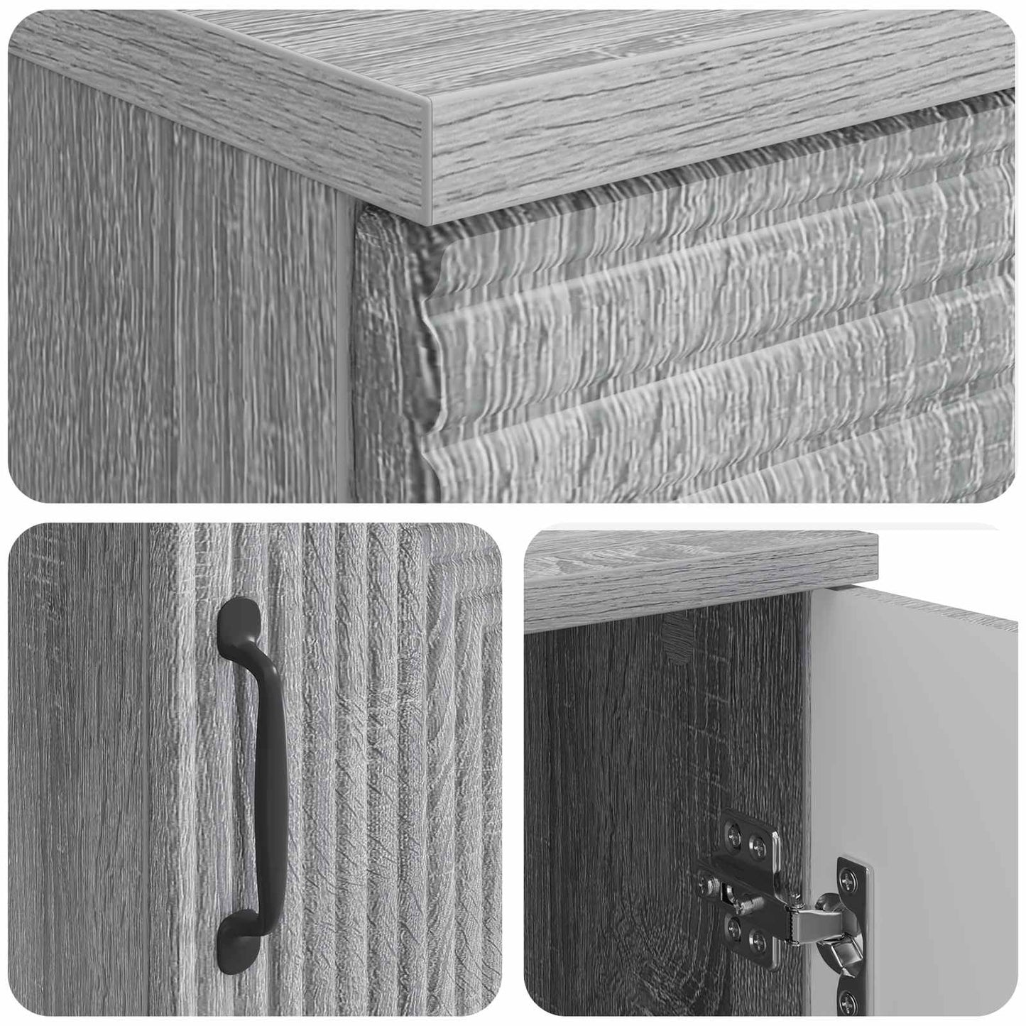 vidaXL Γραφείο Γκρι Sonoma 142,5 x 50 x 75 εκ. Επεξεργασμένο Ξύλο