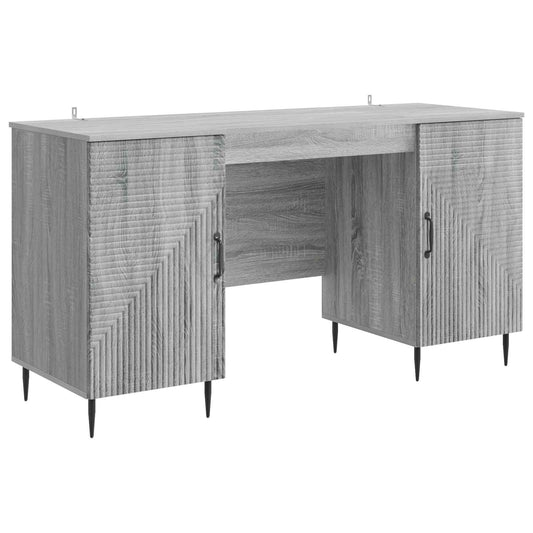 vidaXL Γραφείο Γκρι Sonoma 142,5 x 50 x 75 εκ. Επεξεργασμένο Ξύλο