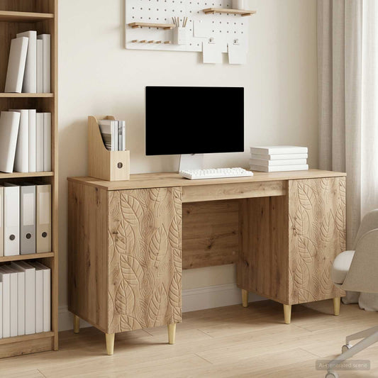 vidaXL Γραφείο Artisan Δρυς 142,5 x 50 x 75 εκ. Επεξεργασμένο Ξύλο