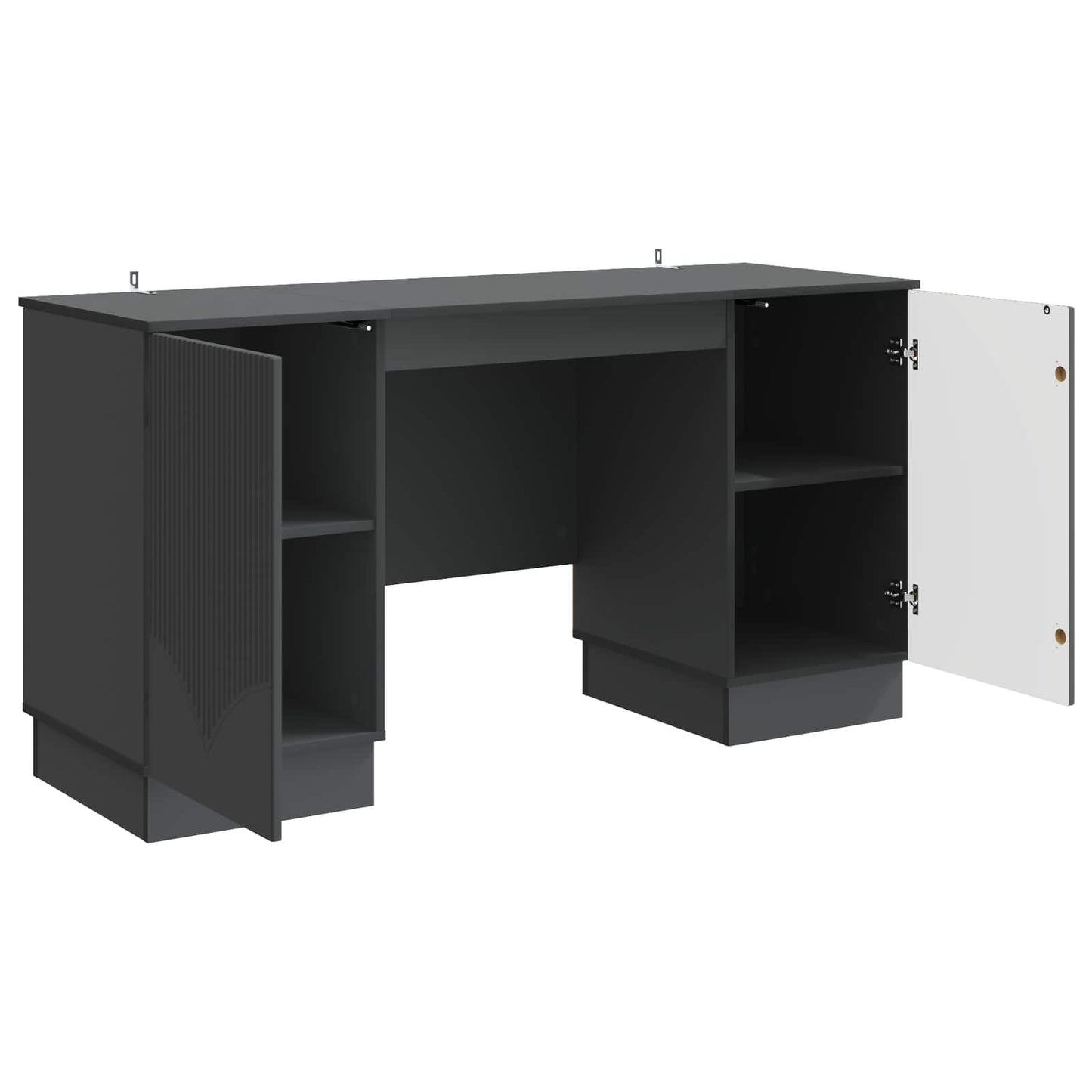 vidaXL Γραφείο με ράφι Μαύρο 142,5 x 50 x 75 εκ. Επεξεργασμένο Ξύλο