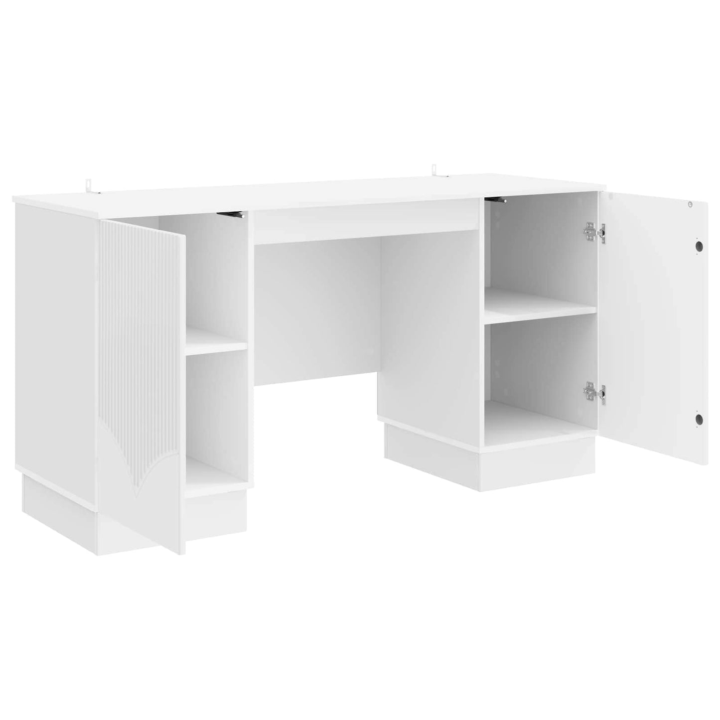 vidaXL Γραφείο Γυαλιστερό Λευκό 142,5 x 50 x 75 εκ. Επεξεργασμένο Ξύλο