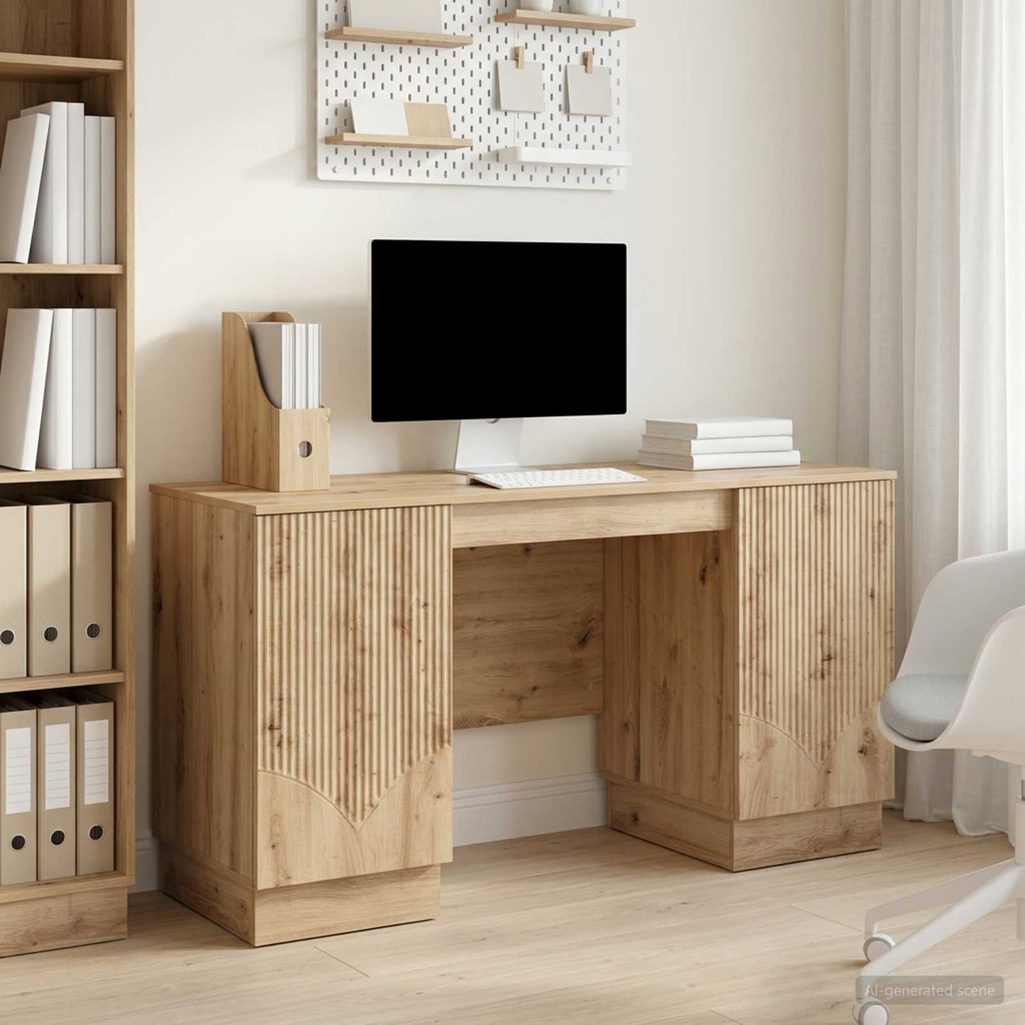 vidaXL Γραφείο Artisan Δρυς 142,5 x 50 x 75 εκ. Επεξεργασμένο Ξύλο