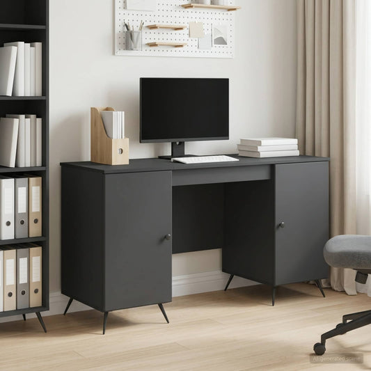vidaXL Γραφείο Μαύρο 142,5 x 50 x 75 εκ. Επεξεργασμένο Ξύλο