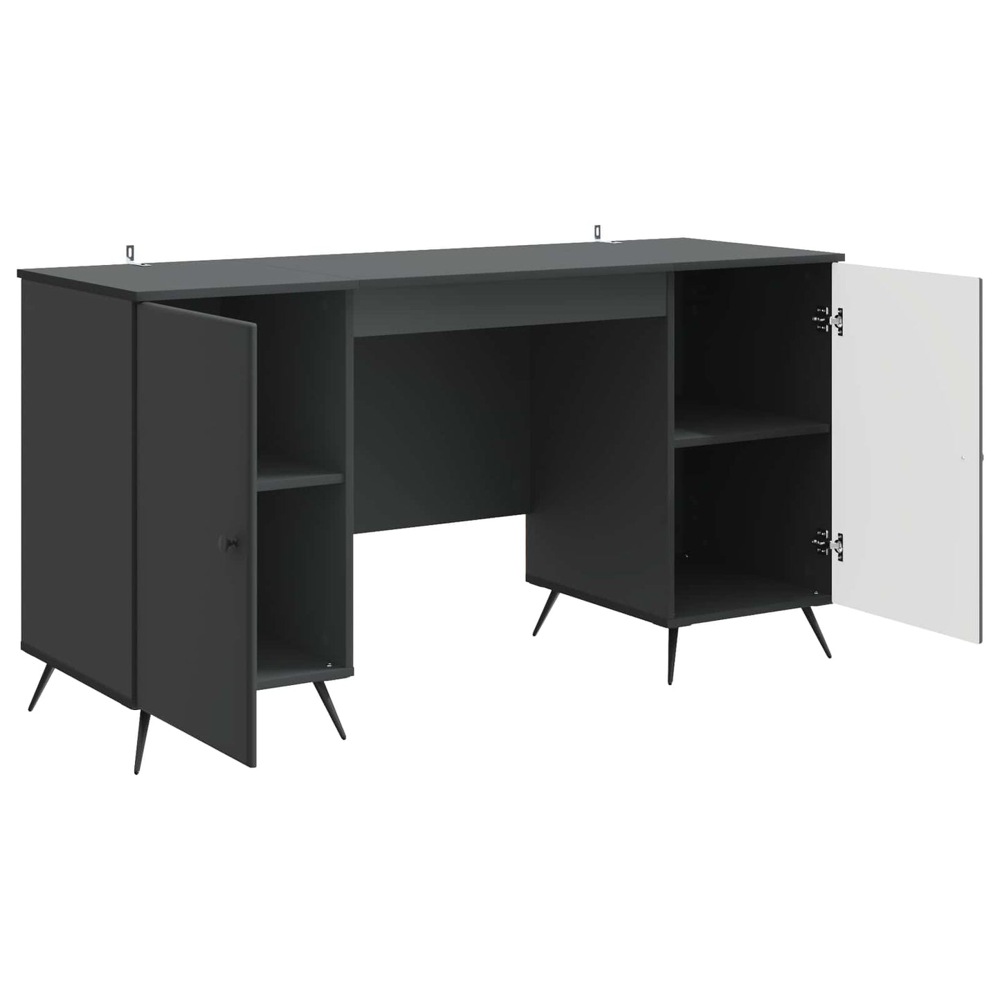 vidaXL Γραφείο με ράφι Μαύρο 142,5 x 50 x 75 εκ. Επεξεργασμένο Ξύλο