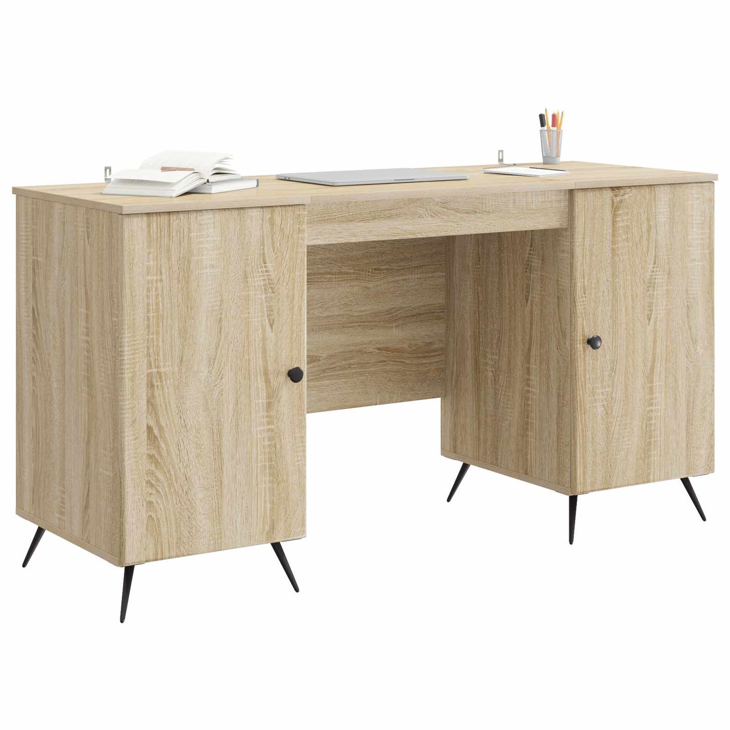 vidaXL Γραφείο Sonoma Δρυς 142,5 x 50 x 75 εκ. Επεξεργασμένο Ξύλο