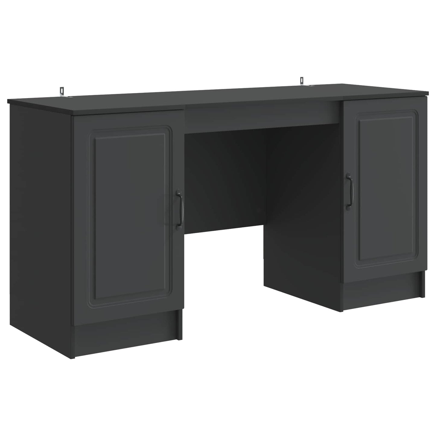 vidaXL Γραφείο με ράφι Μαύρο 142,5 x 50 x 75 εκ. Επεξεργασμένο Ξύλο
